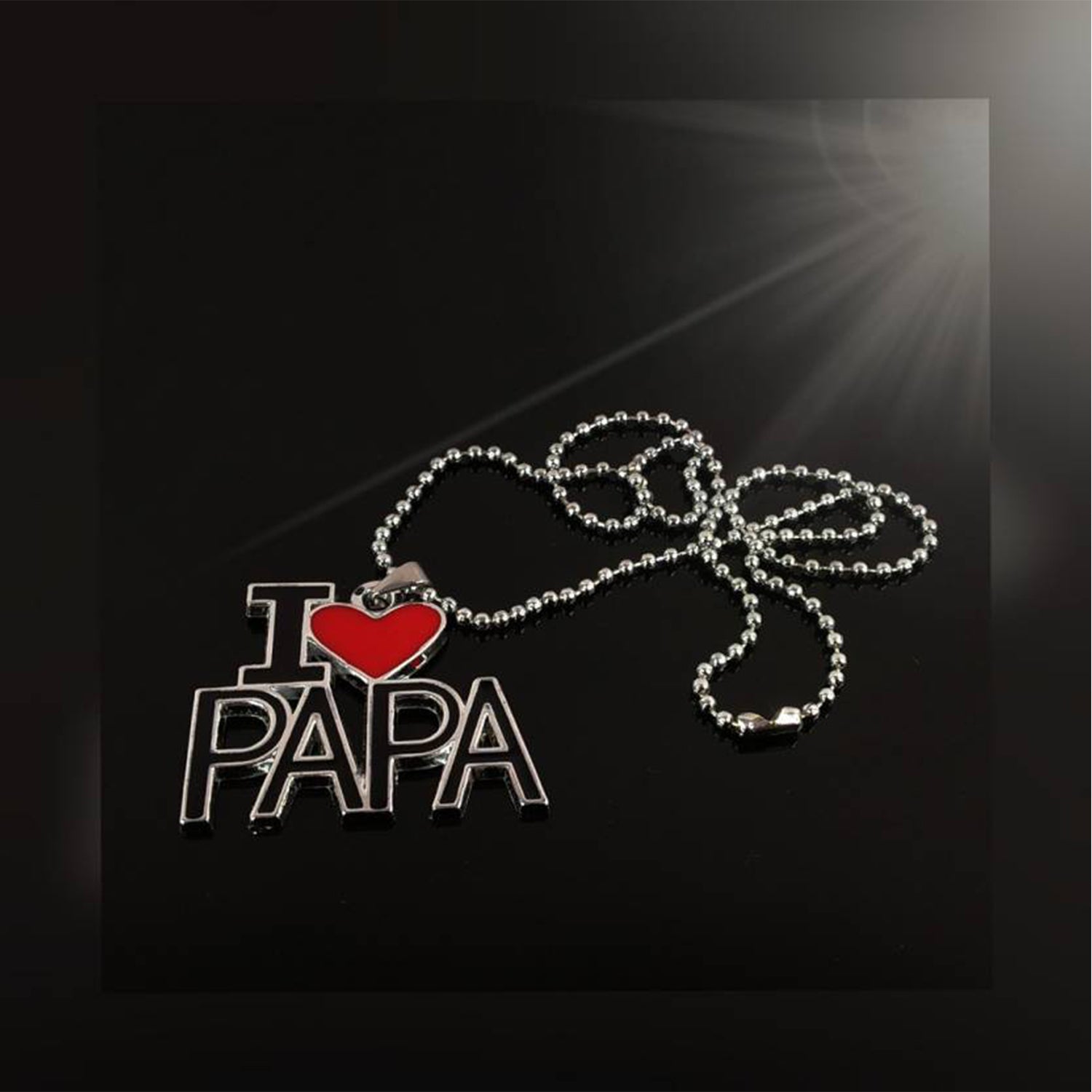 I Love Mom'' & ''I Love Dad'' Letter Heart Meena Enamelled Pendant Combo with Ball Chain