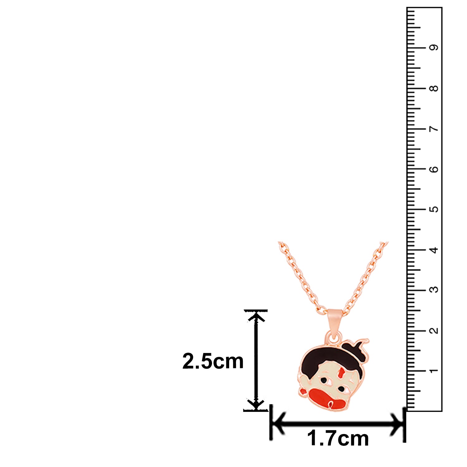 Meena Work Bal Hanuman Kids Pendant with Chain