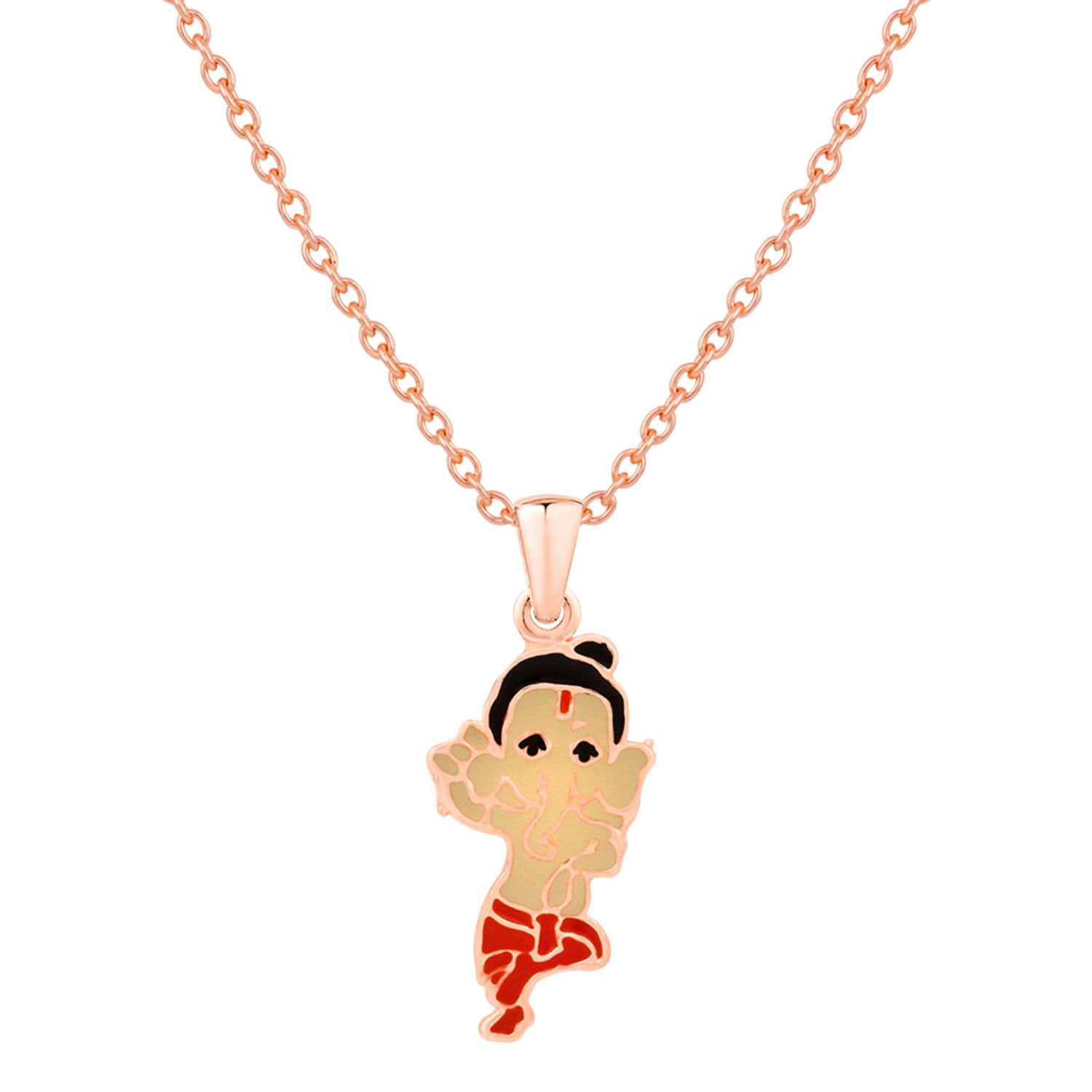 Meena Work Bal Ganesha Kids Pendant with Chain