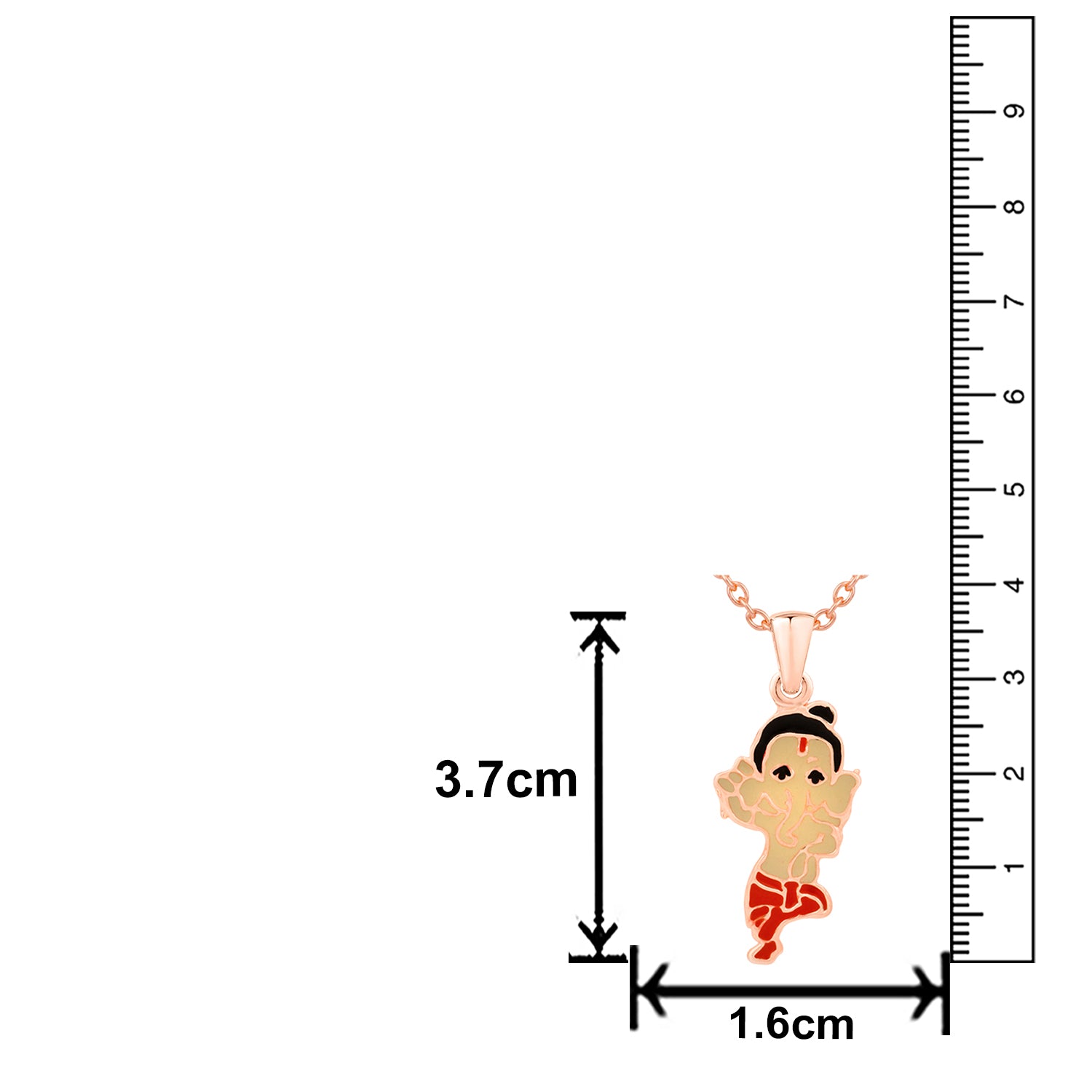 Meena Work Bal Ganesha Kids Pendant with Chain