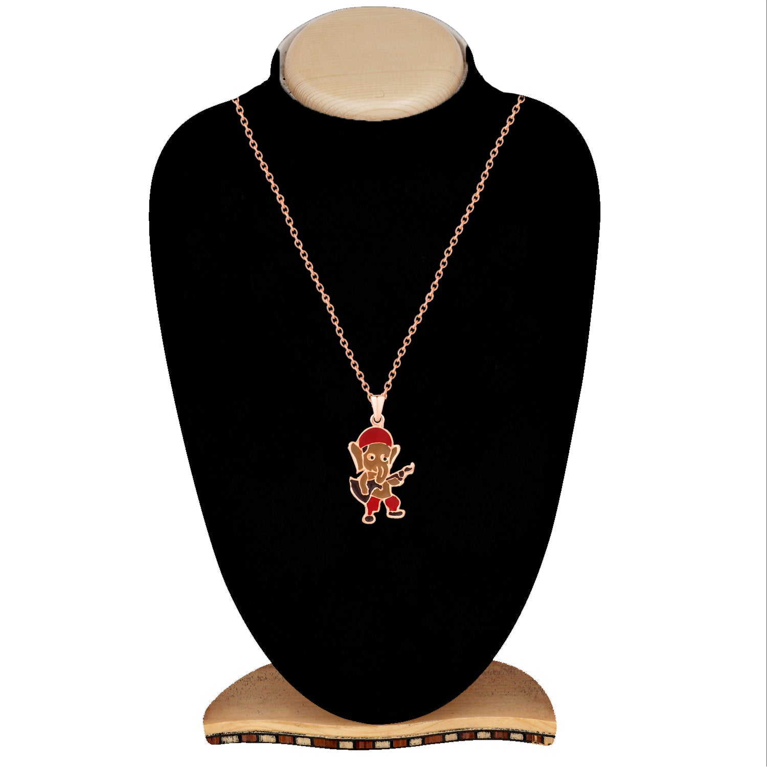 Meena Work Bal Ganesha Kids Pendant with Chain