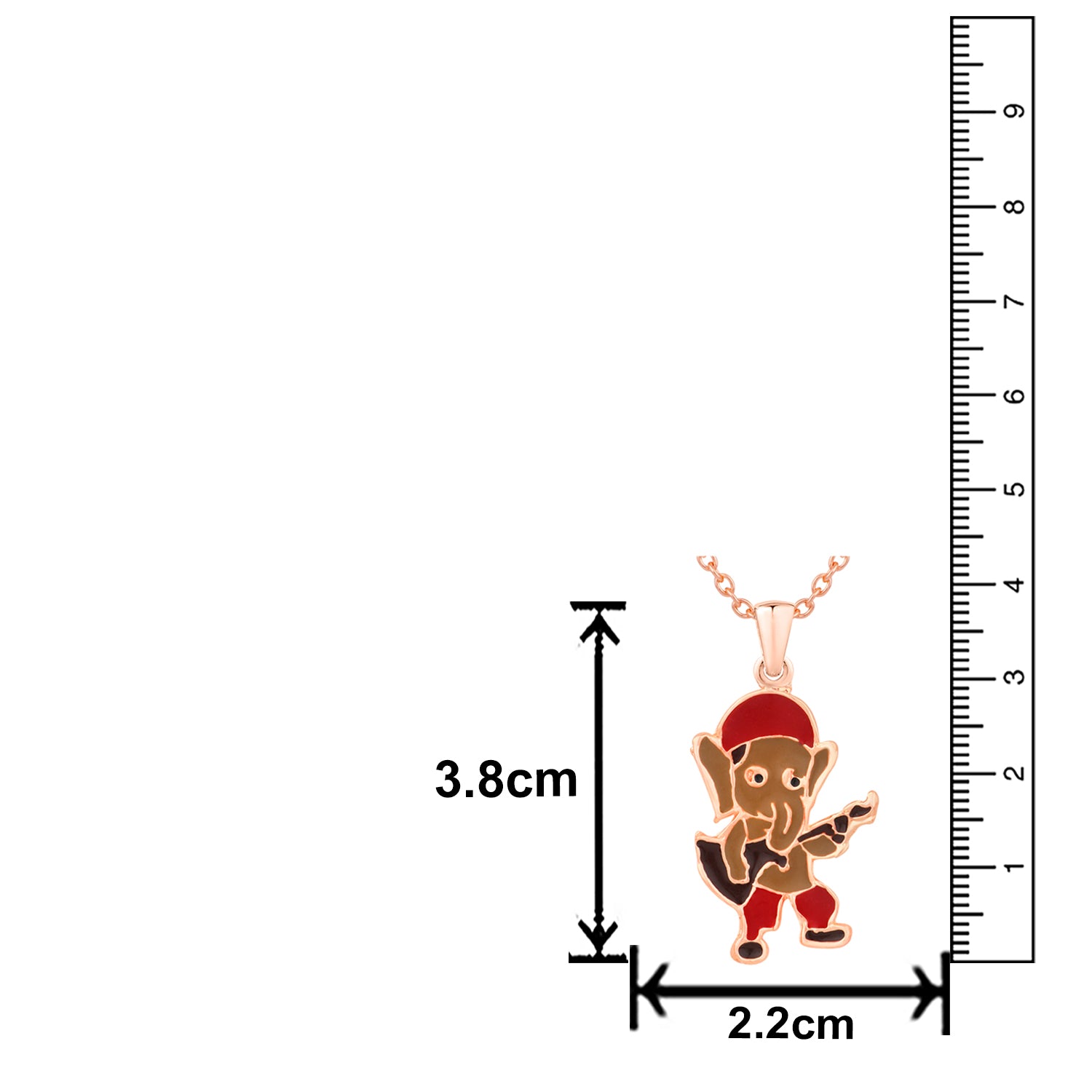 Meena Work Bal Ganesha Kids Pendant with Chain