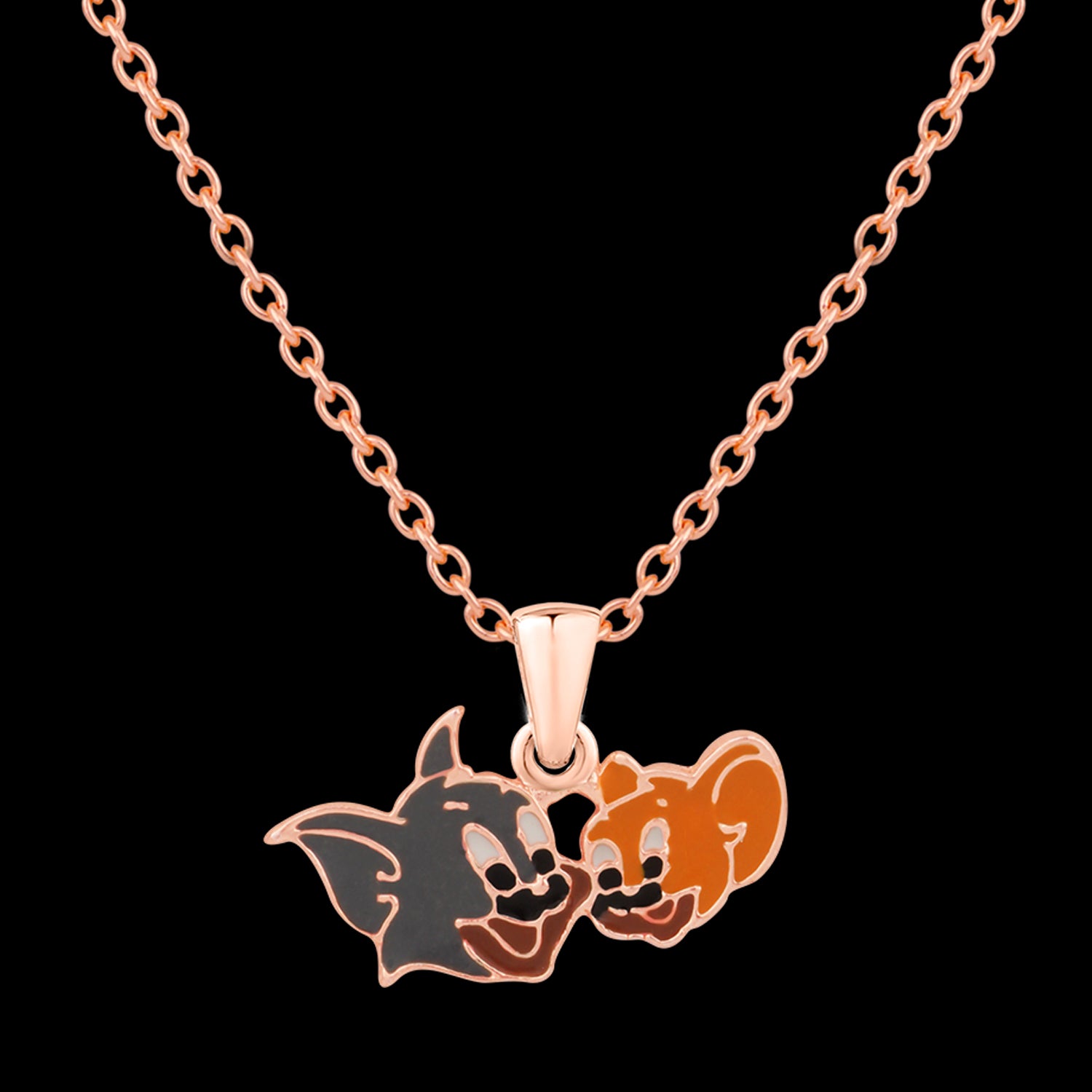 Cartoon Meenakari Work Enamel Pendant with Chain for Kids