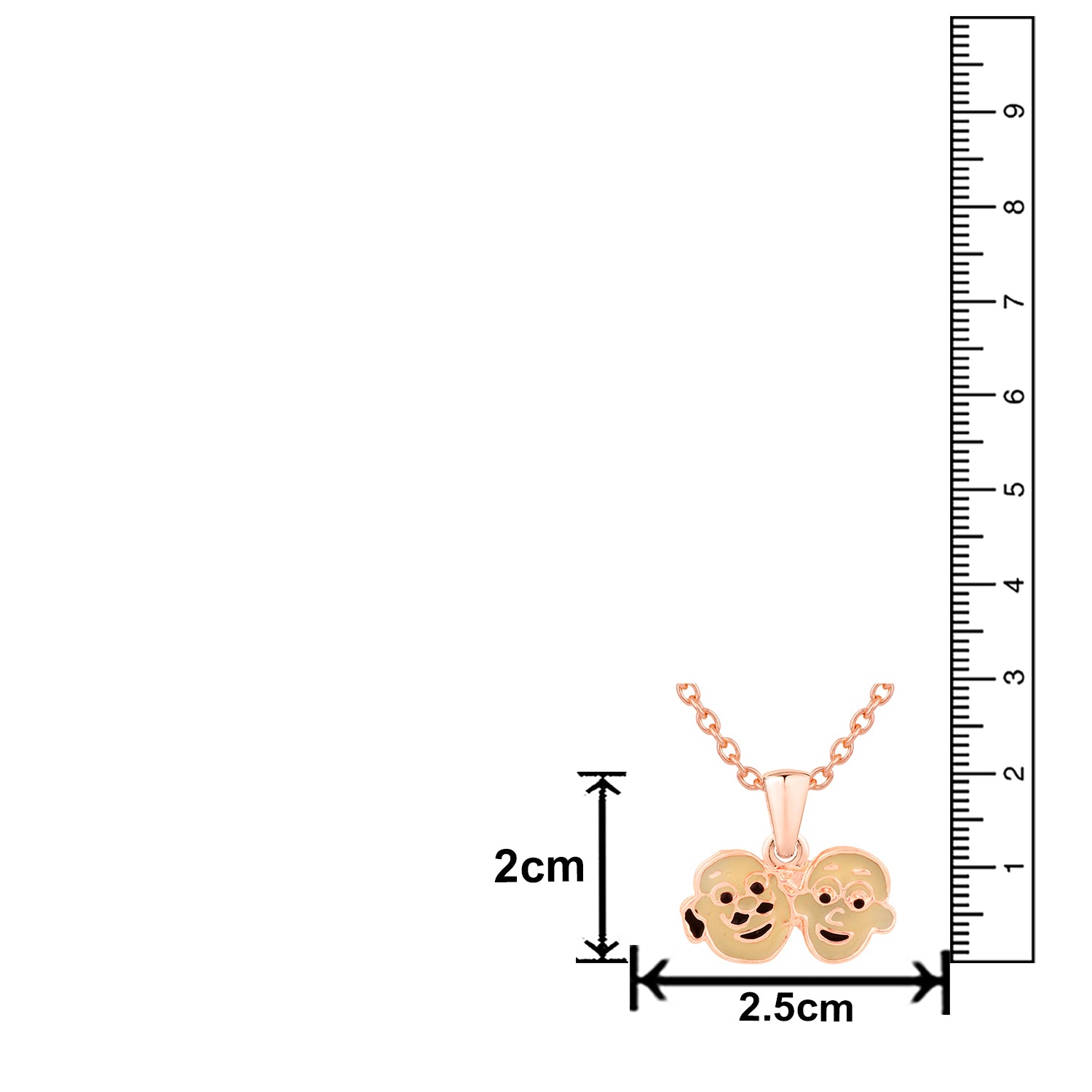 Cartoon Meenakari Work Enamel Pendant with Chain for Kids