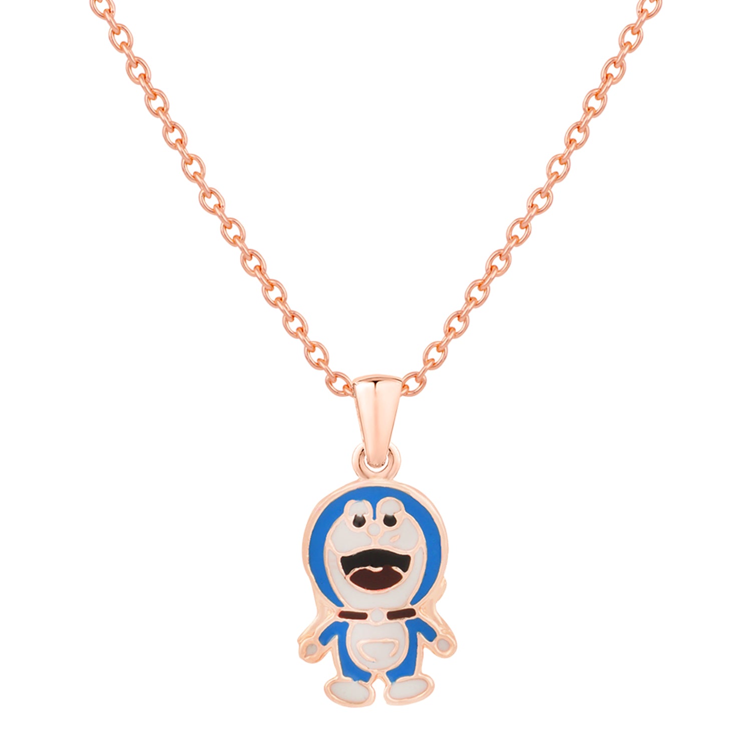 Cartoon Meenakari Work Enamel Pendant with Chain for Kids