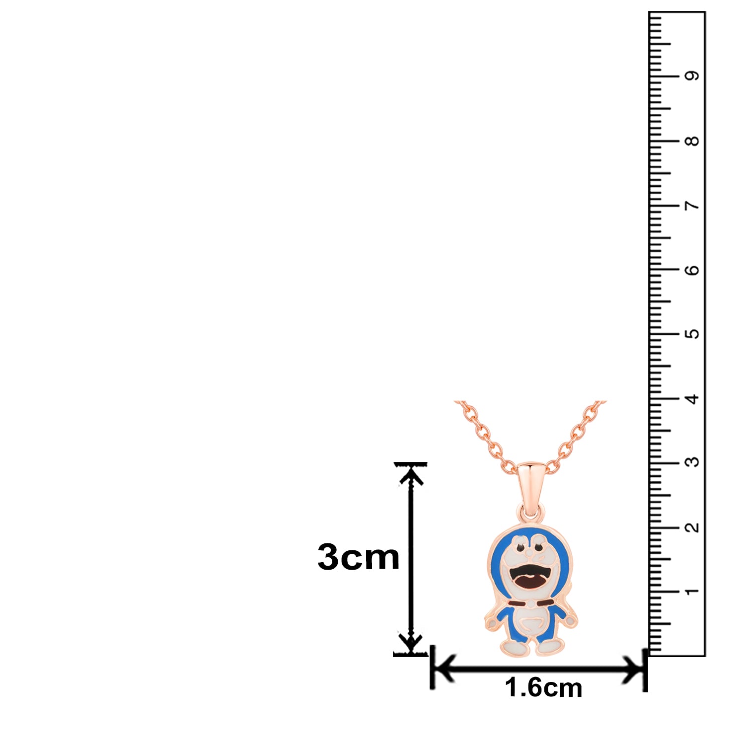 Cartoon Meenakari Work Enamel Pendant with Chain for Kids