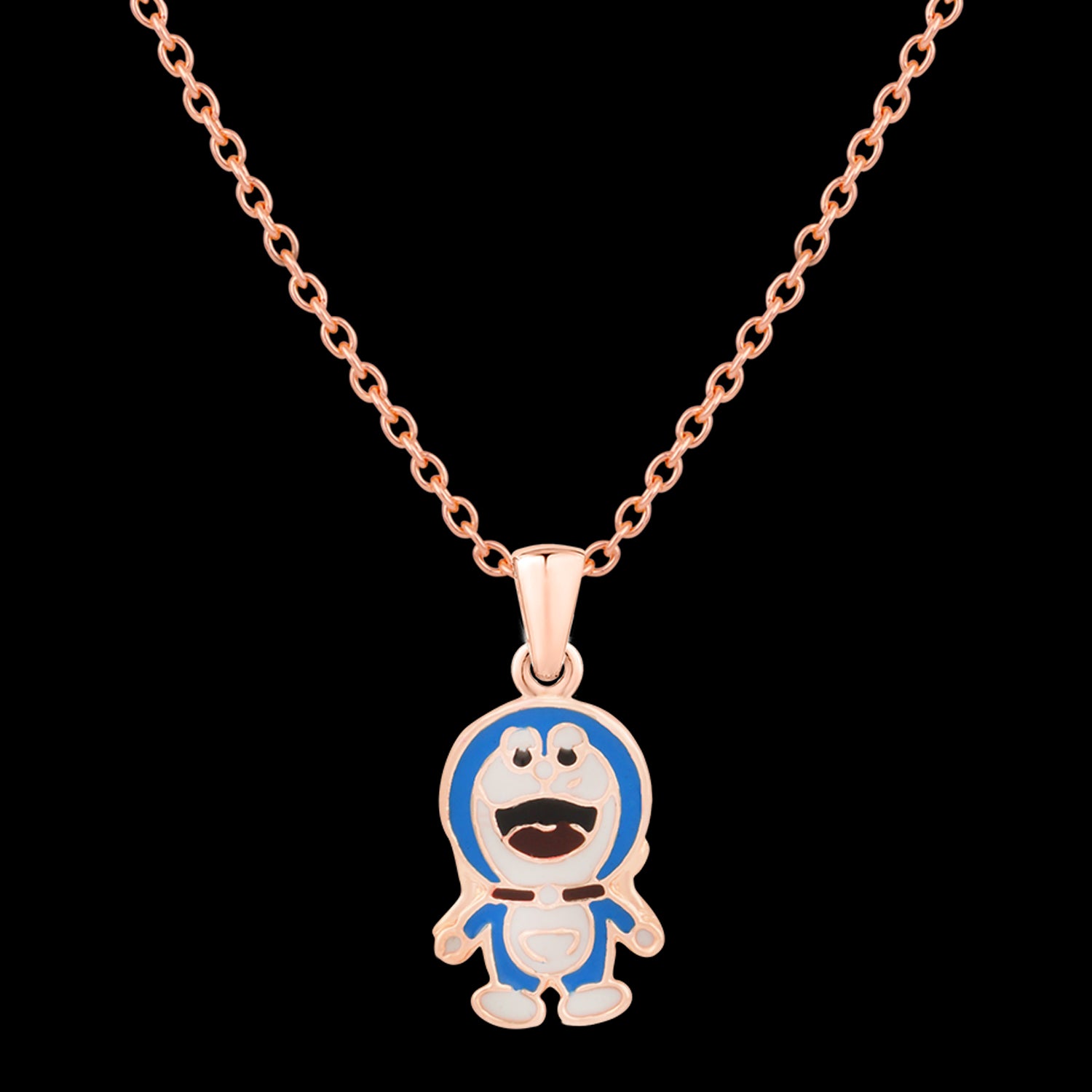 Cartoon Meenakari Work Enamel Pendant with Chain for Kids