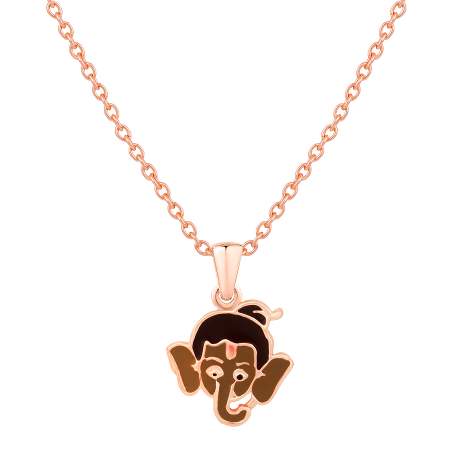 Meena Work Bal Ganesha Kids Pendant with Chain