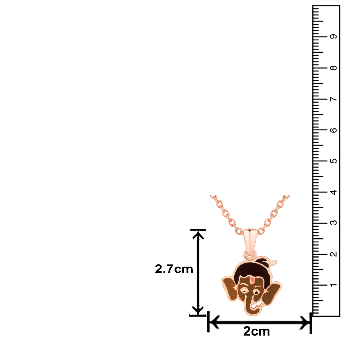 Meena Work Bal Ganesha Kids Pendant with Chain