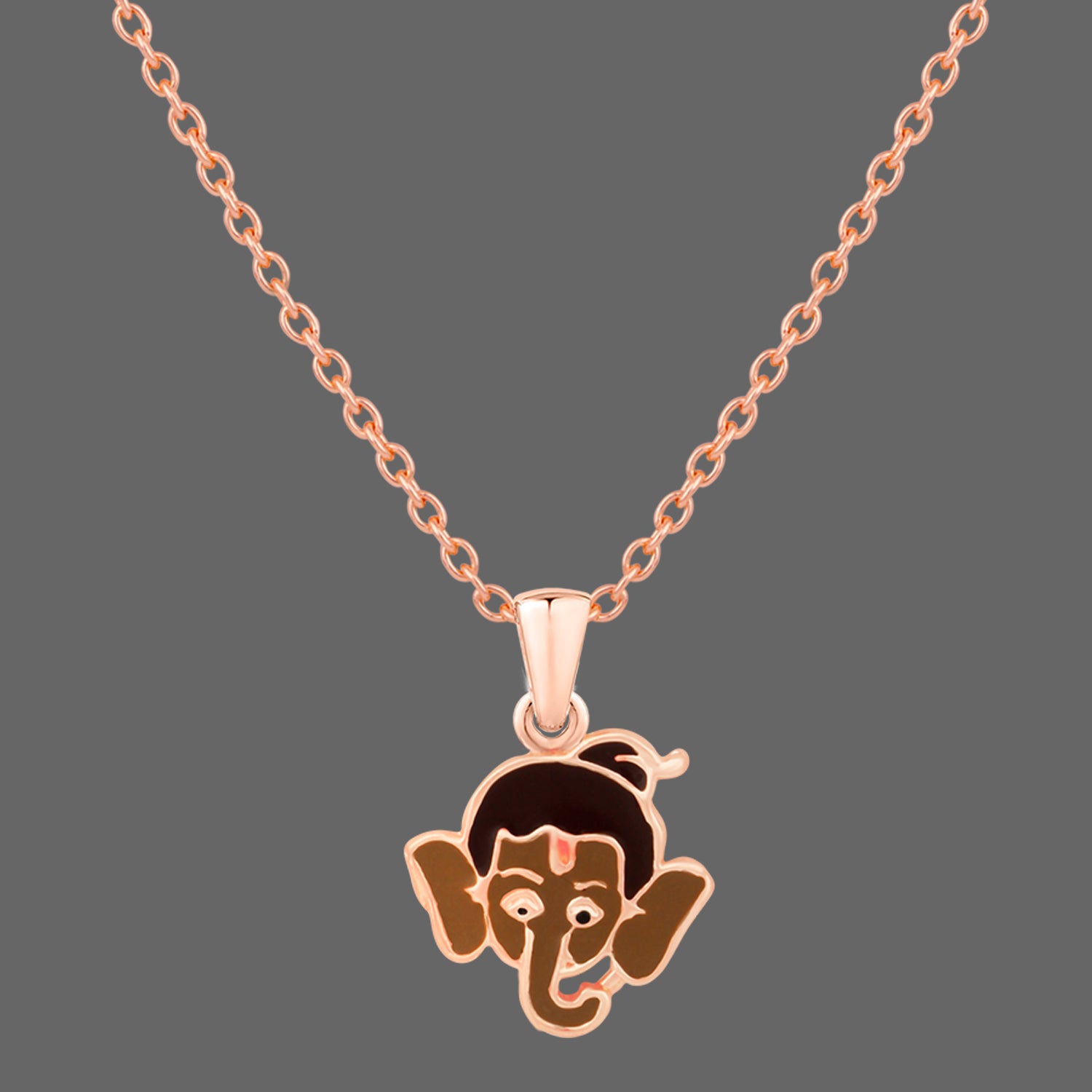 Meena Work Bal Ganesha Kids Pendant with Chain