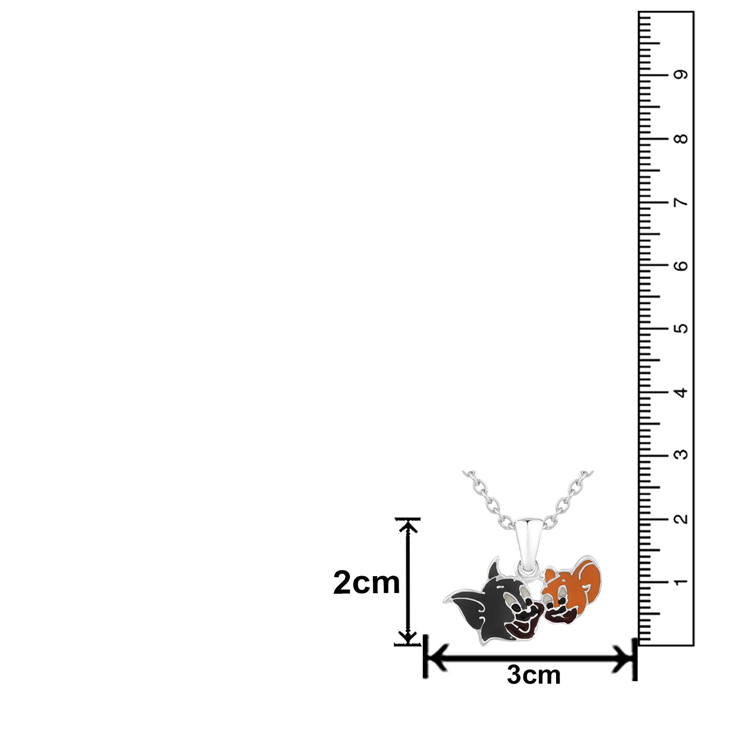 Cartoon Meenakari Work Enamel Pendant with Chain for Kids