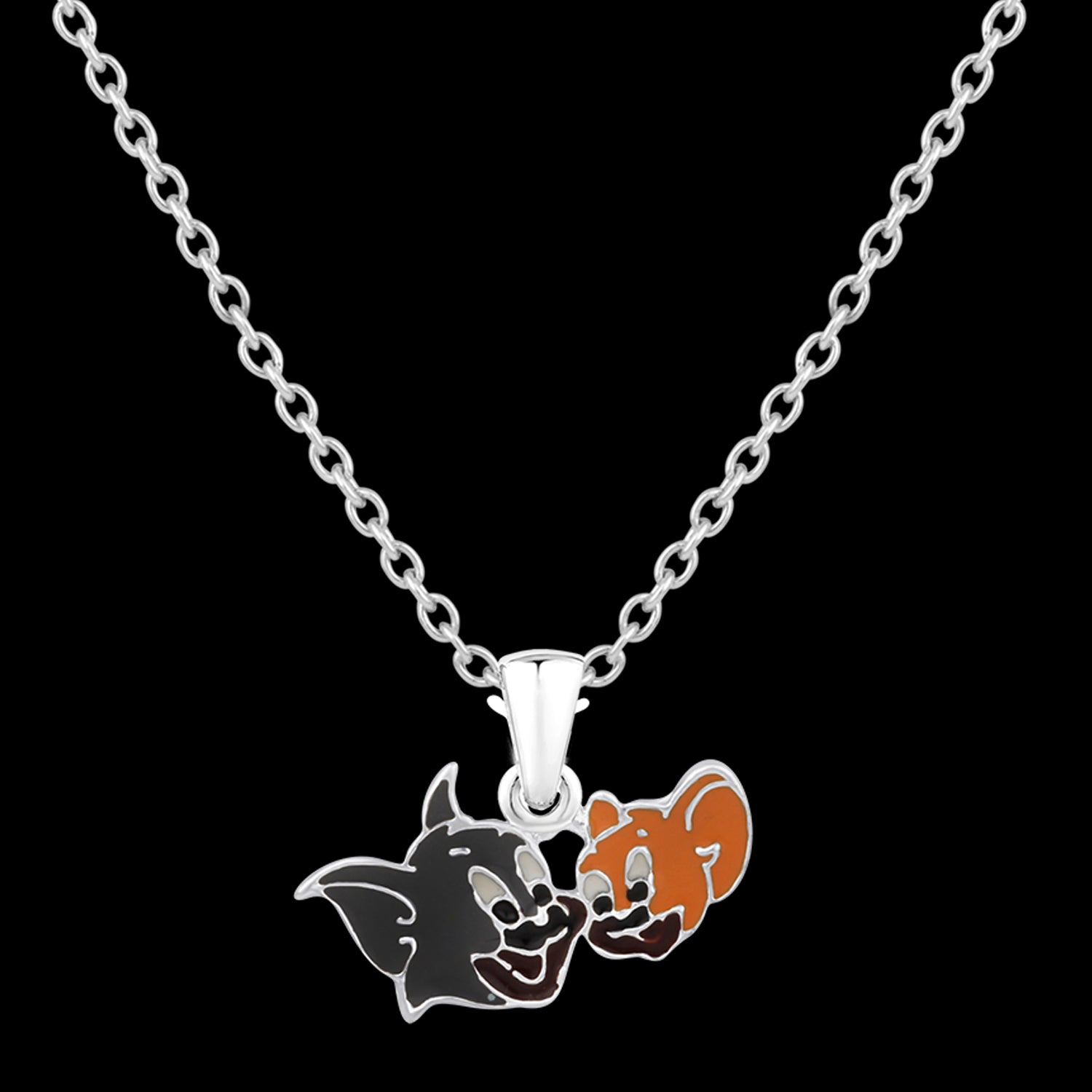 Cartoon Meenakari Work Enamel Pendant with Chain for Kids