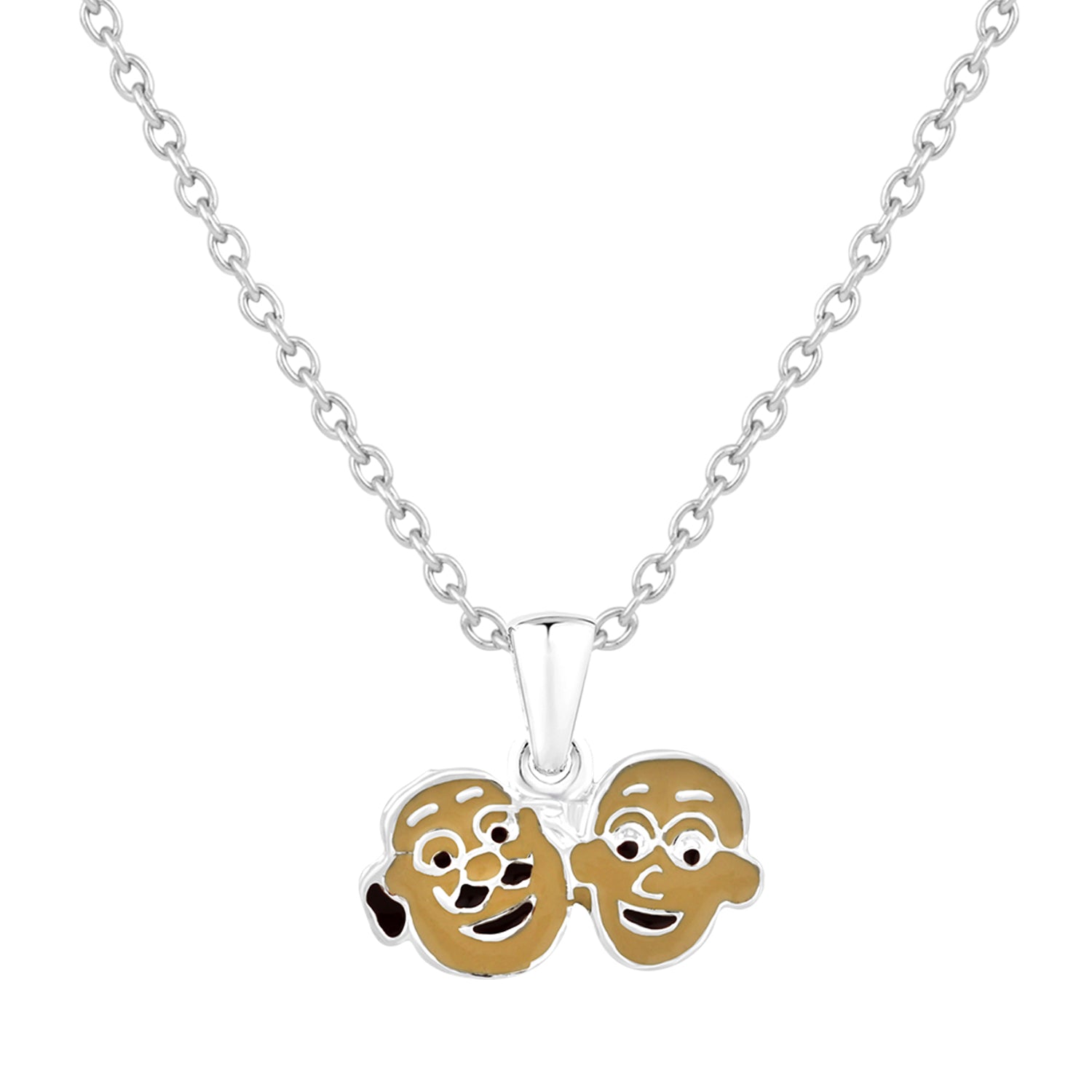 Cartoon Meenakari Work Enamel Pendant with Chain for Kids