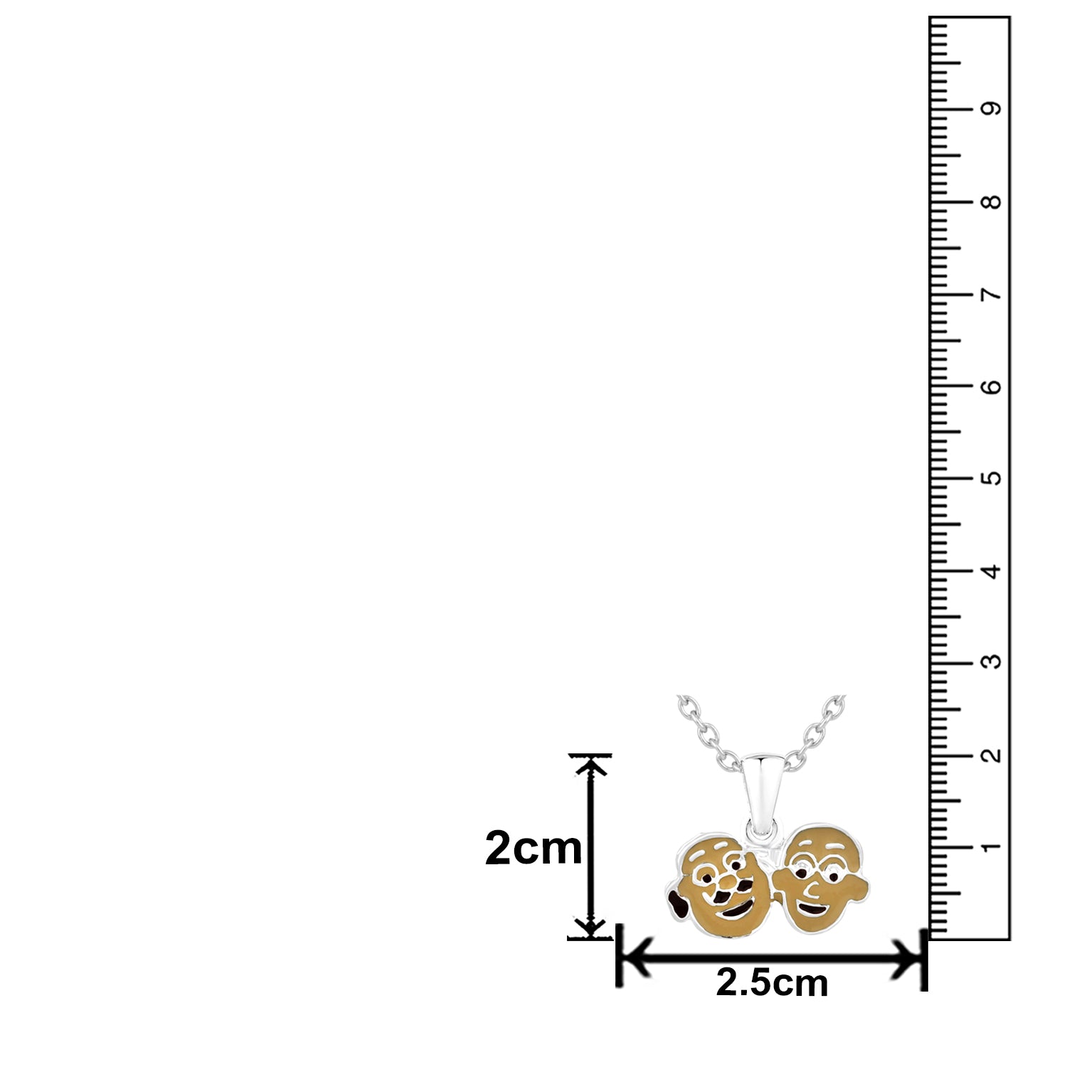 Cartoon Meenakari Work Enamel Pendant with Chain for Kids