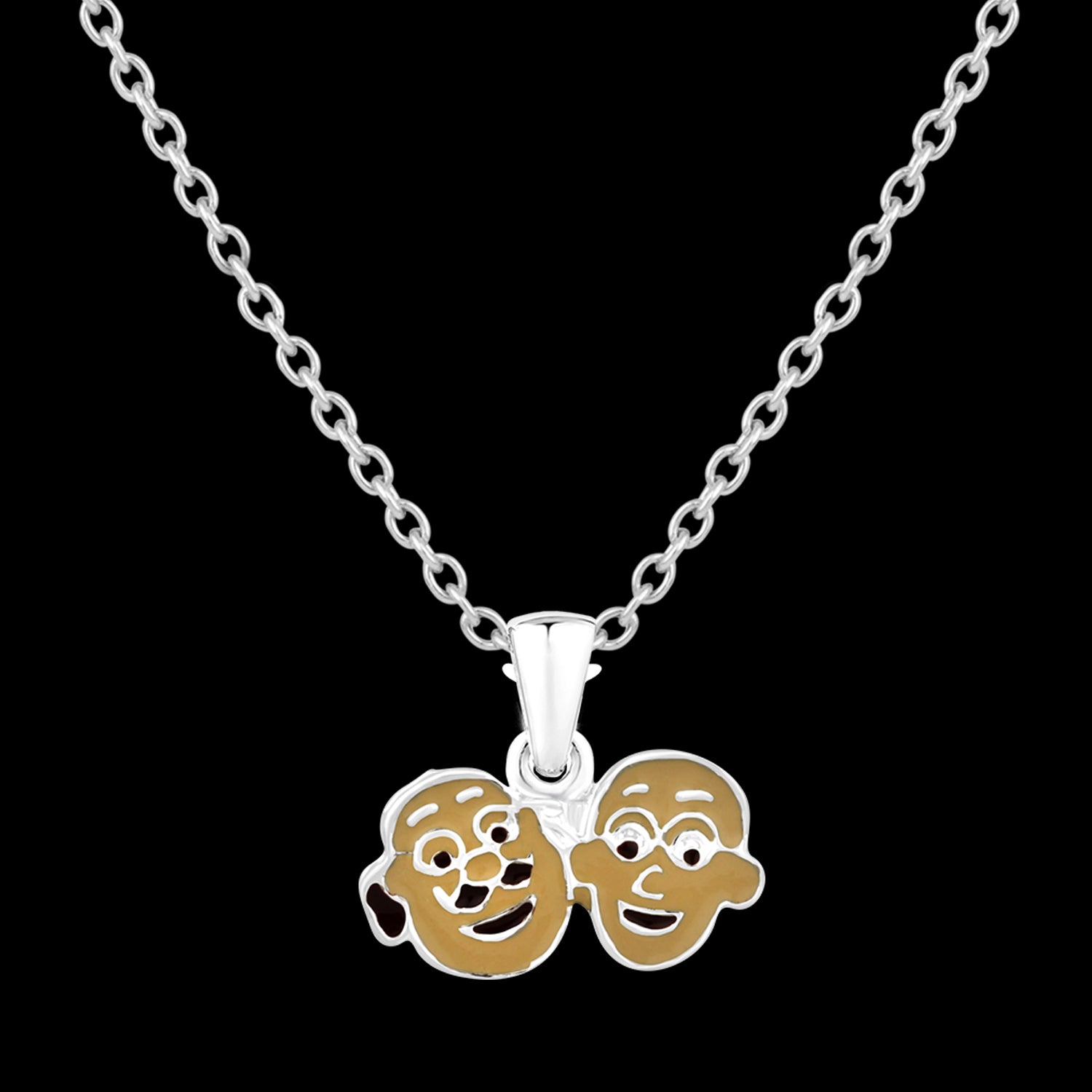 Cartoon Meenakari Work Enamel Pendant with Chain for Kids