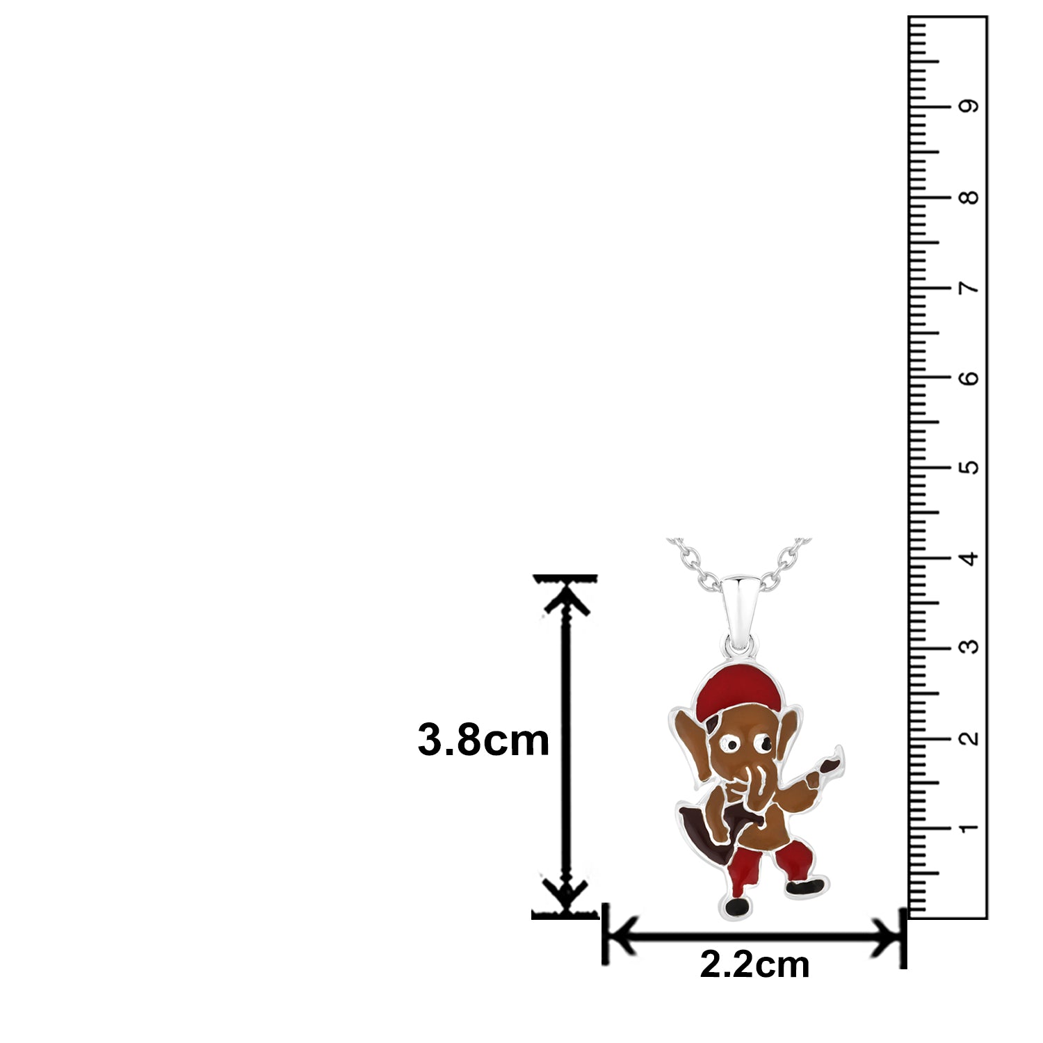 Meena Work Bal Ganesha Kids Pendant with Chain