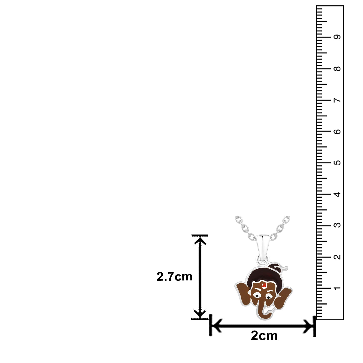 Meena Work Bal Ganesha Kids Pendant with Chain