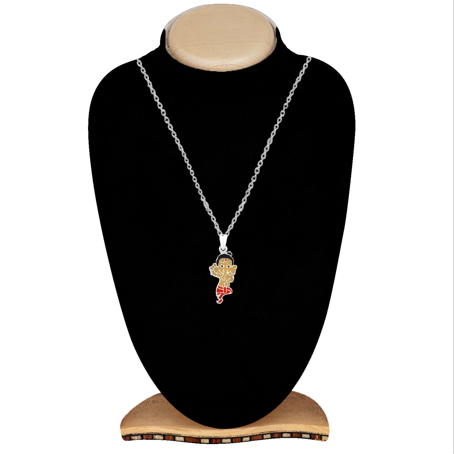 Meena Work Bal Ganesha Kids Pendant with Chain