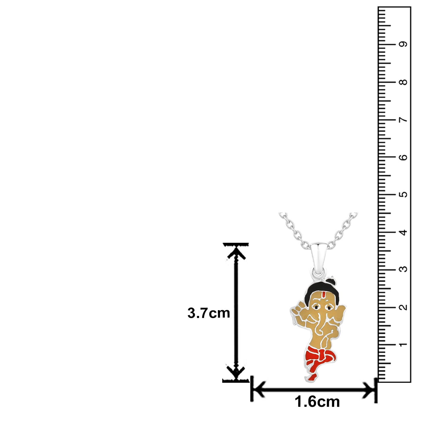 Meena Work Bal Ganesha Kids Pendant with Chain