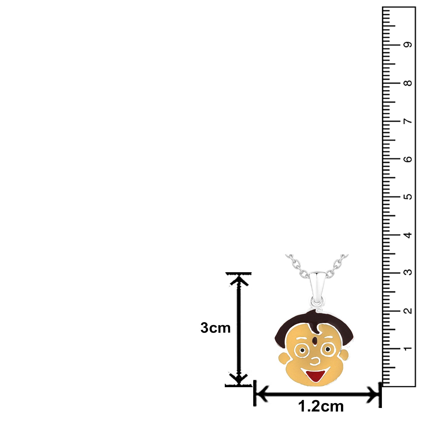 Cartoon Meenakari Work Enamel Pendant with Chain for Kids