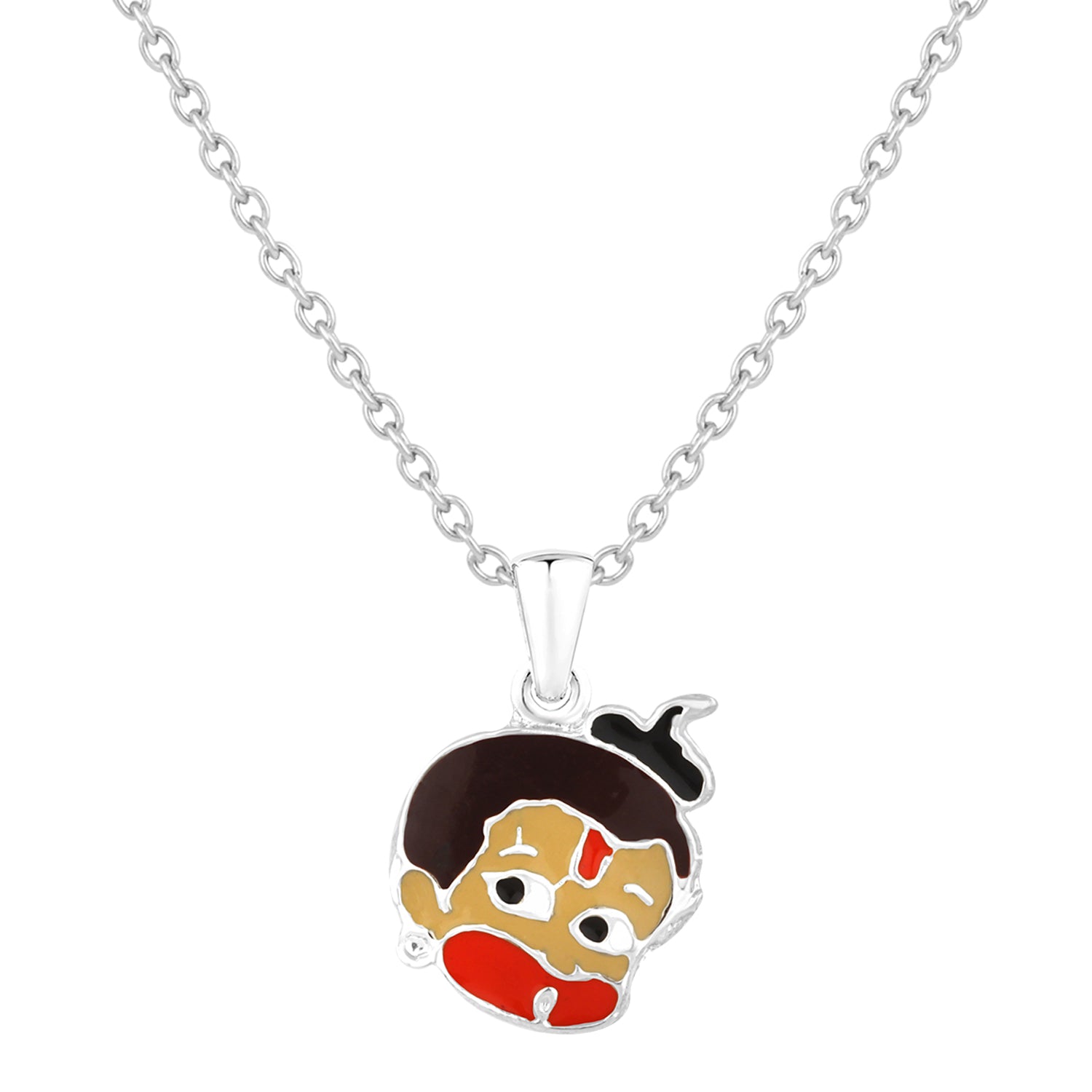 Meena Work Bal Hanuman Kids Pendant with Chain