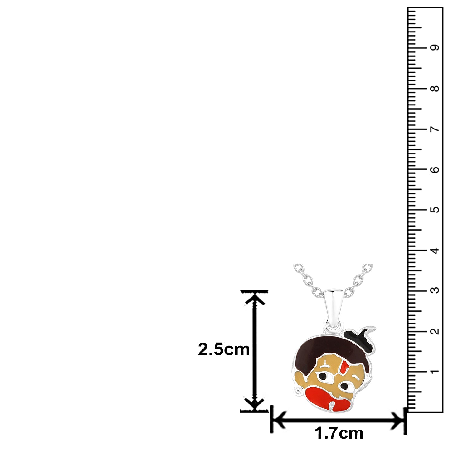 Meena Work Bal Hanuman Kids Pendant with Chain