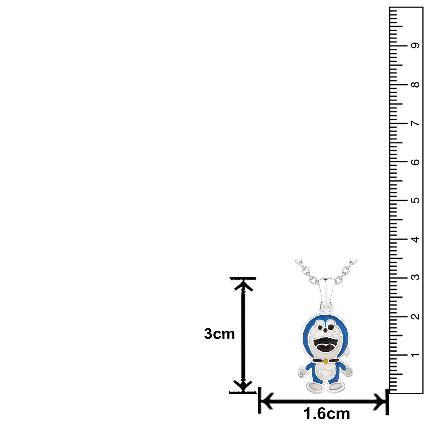 Cartoon Meenakari Work Enamel Pendant with Chain for Kids