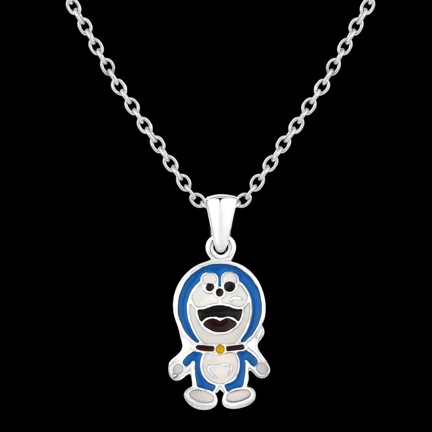 Cartoon Meenakari Work Enamel Pendant with Chain for Kids