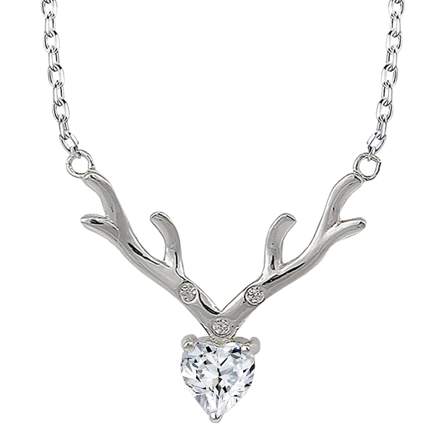 Deer Heart Pendant with Chain