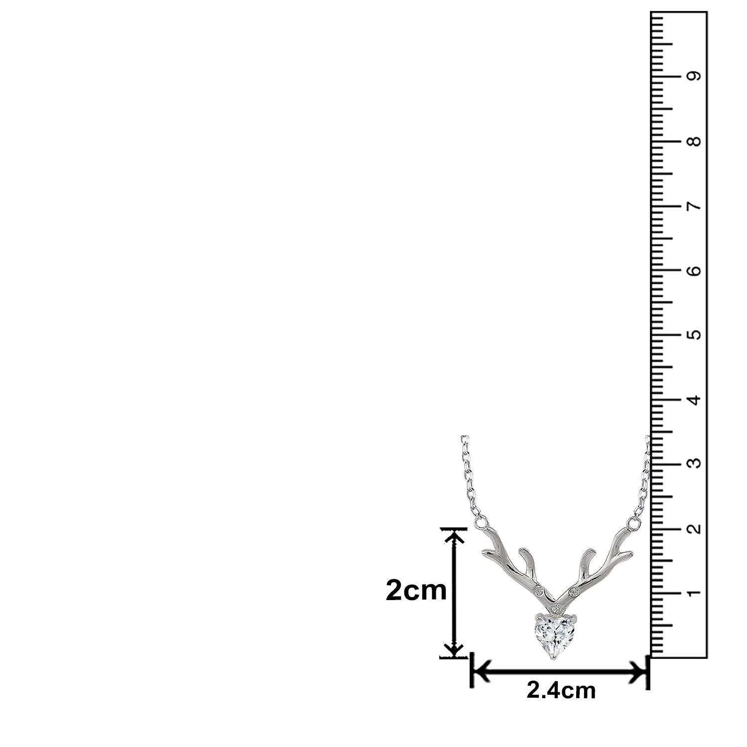 Deer Heart Pendant with Chain