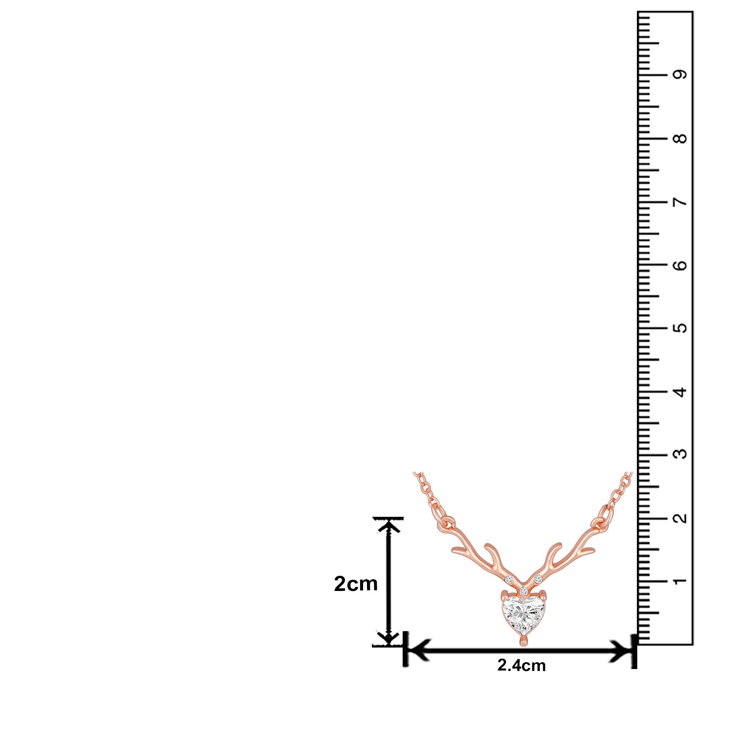 Deer Heart Pendant with Chain