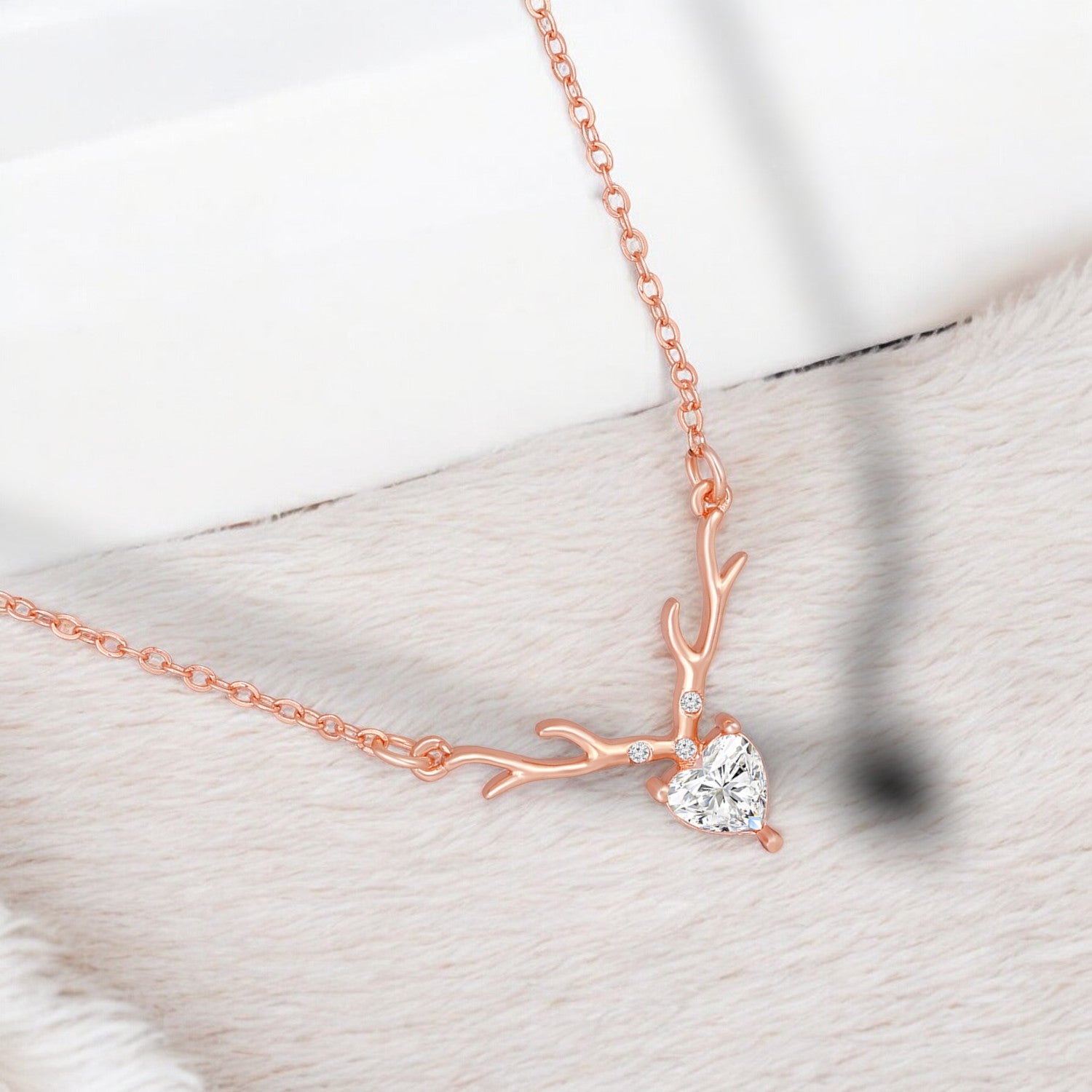 Deer Heart Pendant with Chain