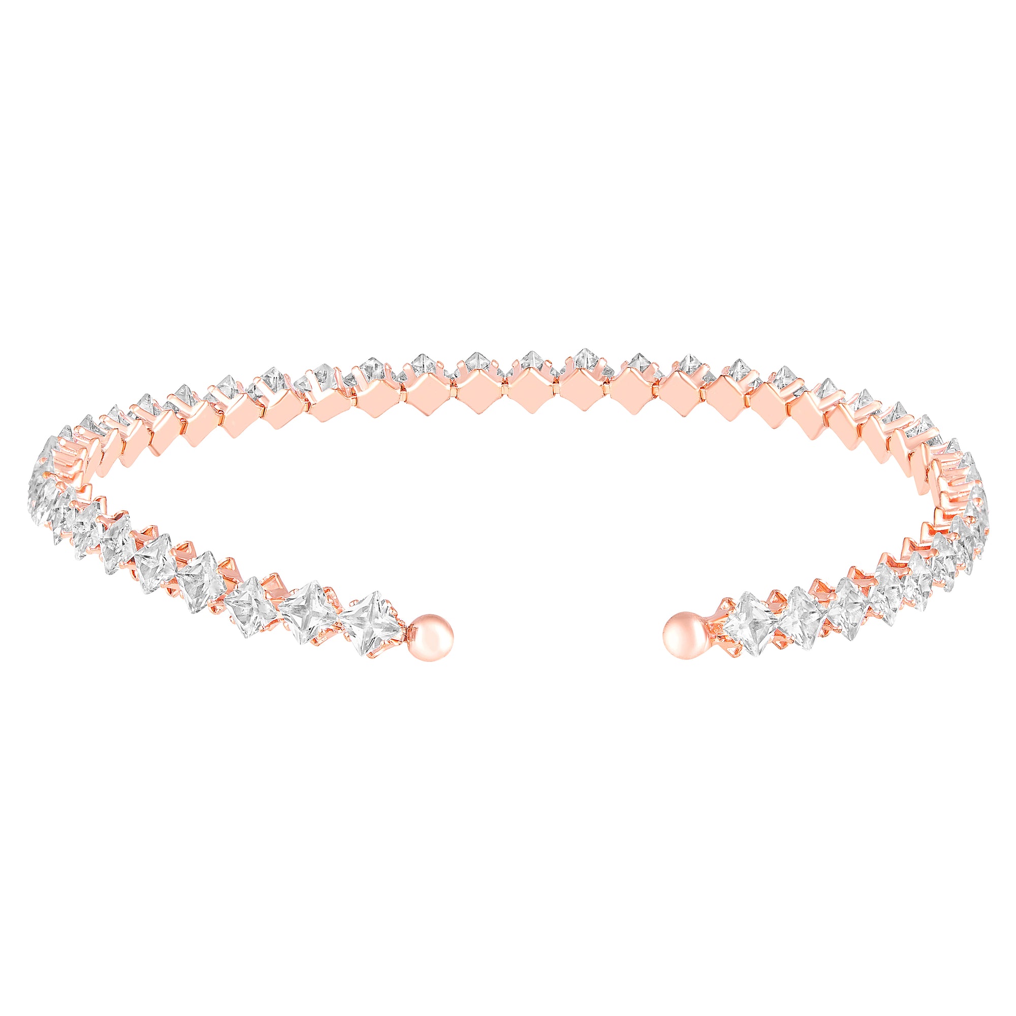 Classic Princess Cut CZ Adjustable Choker Necklace