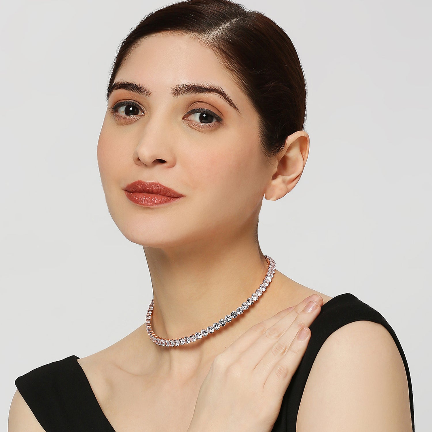 Elegant Adjustable Cubic Zirconia Choker Necklaces