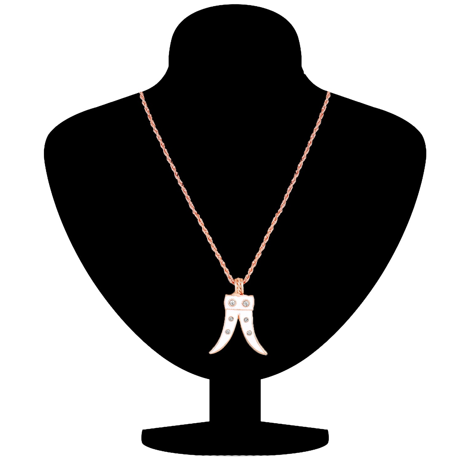 Tiger Tooth Shaped Meena Enamel Pendant Necklace