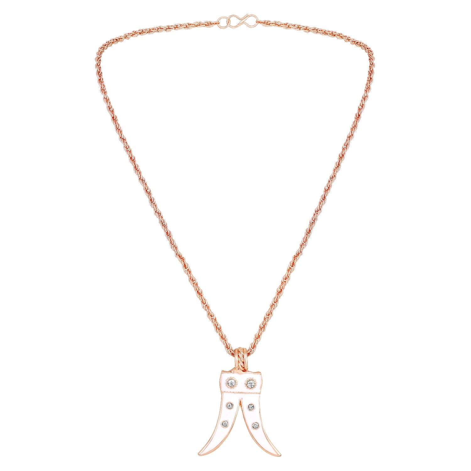 Tiger Tooth Shaped Meena Enamel Pendant Necklace