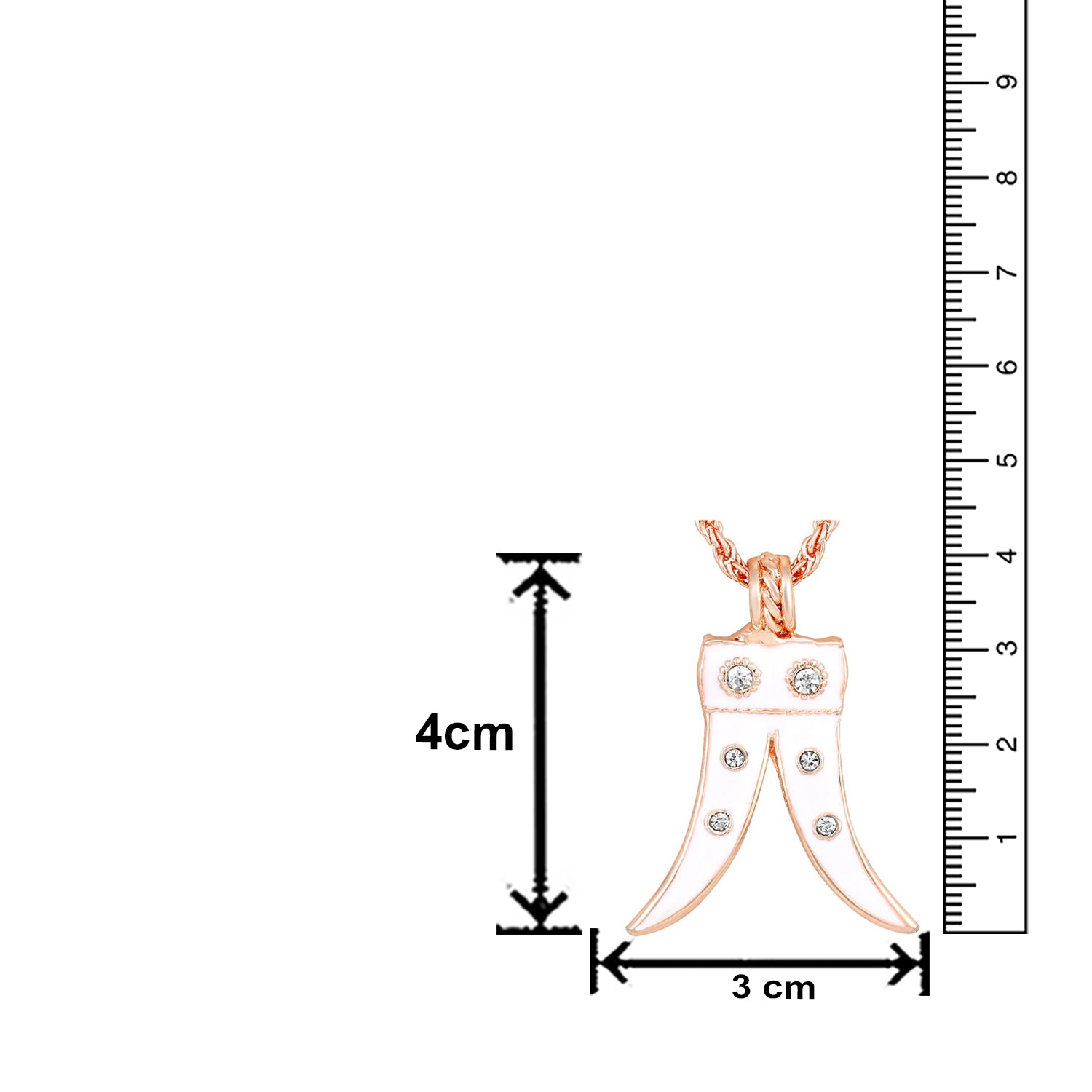 Tiger Tooth Shaped Meena Enamel Pendant Necklace