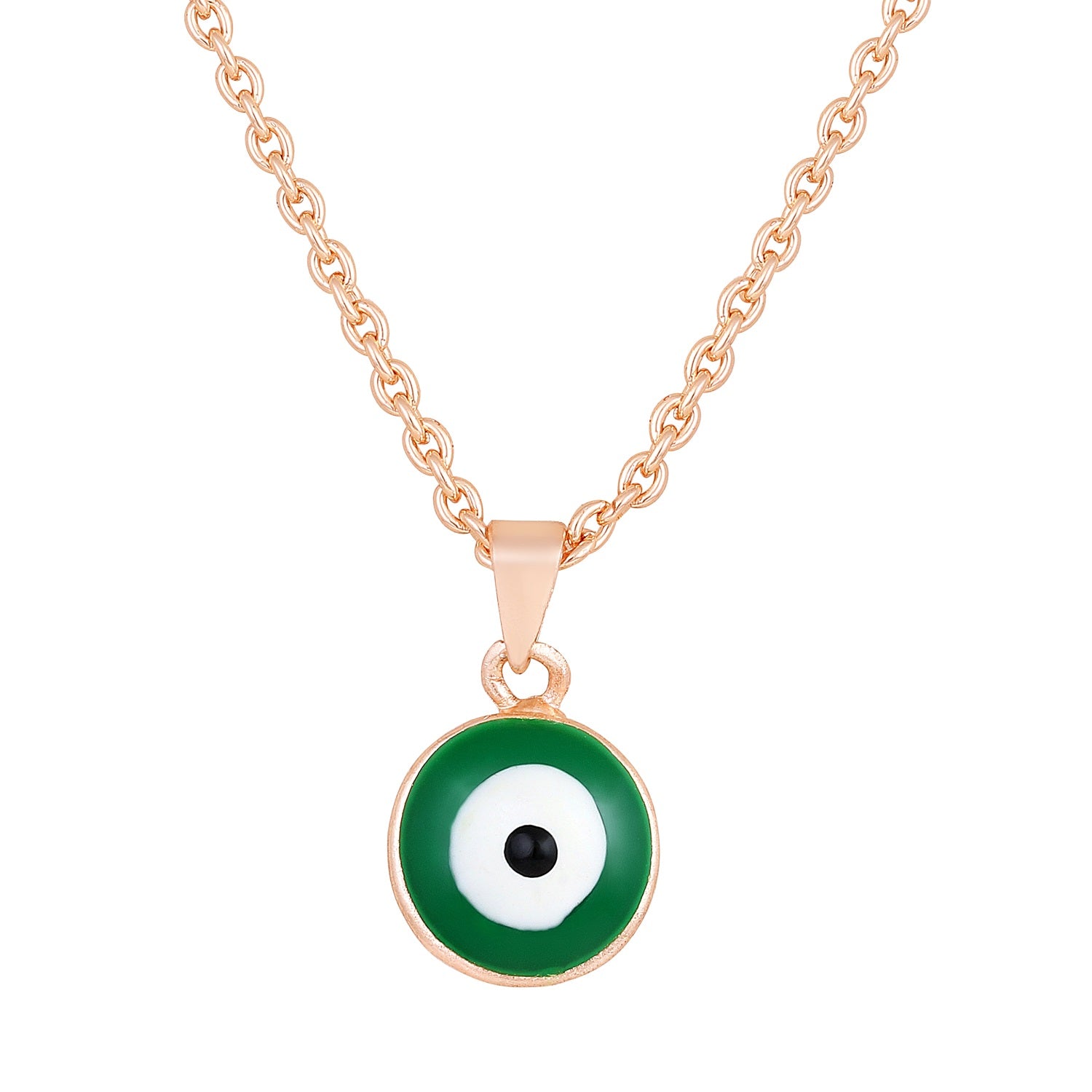 Meenakari Work Round Evil Eye Pendant with Chain