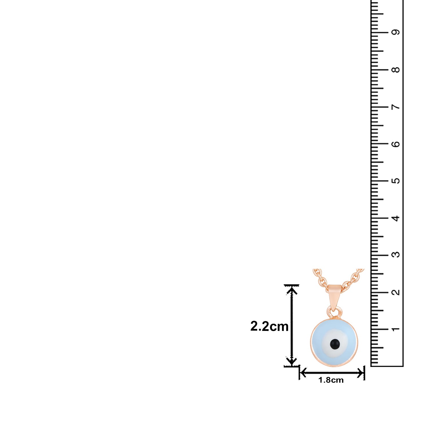 Meenakari Work Round Evil Eye Pendant with Chain