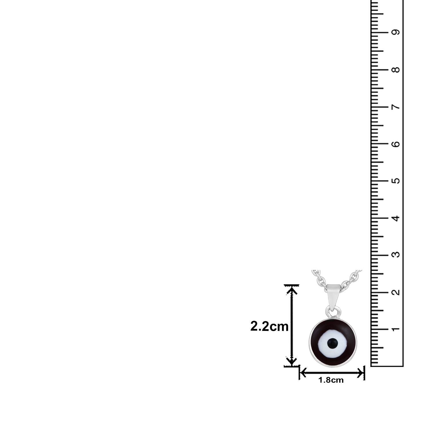 Meenakari Work Round Evil Eye Pendant with Chain