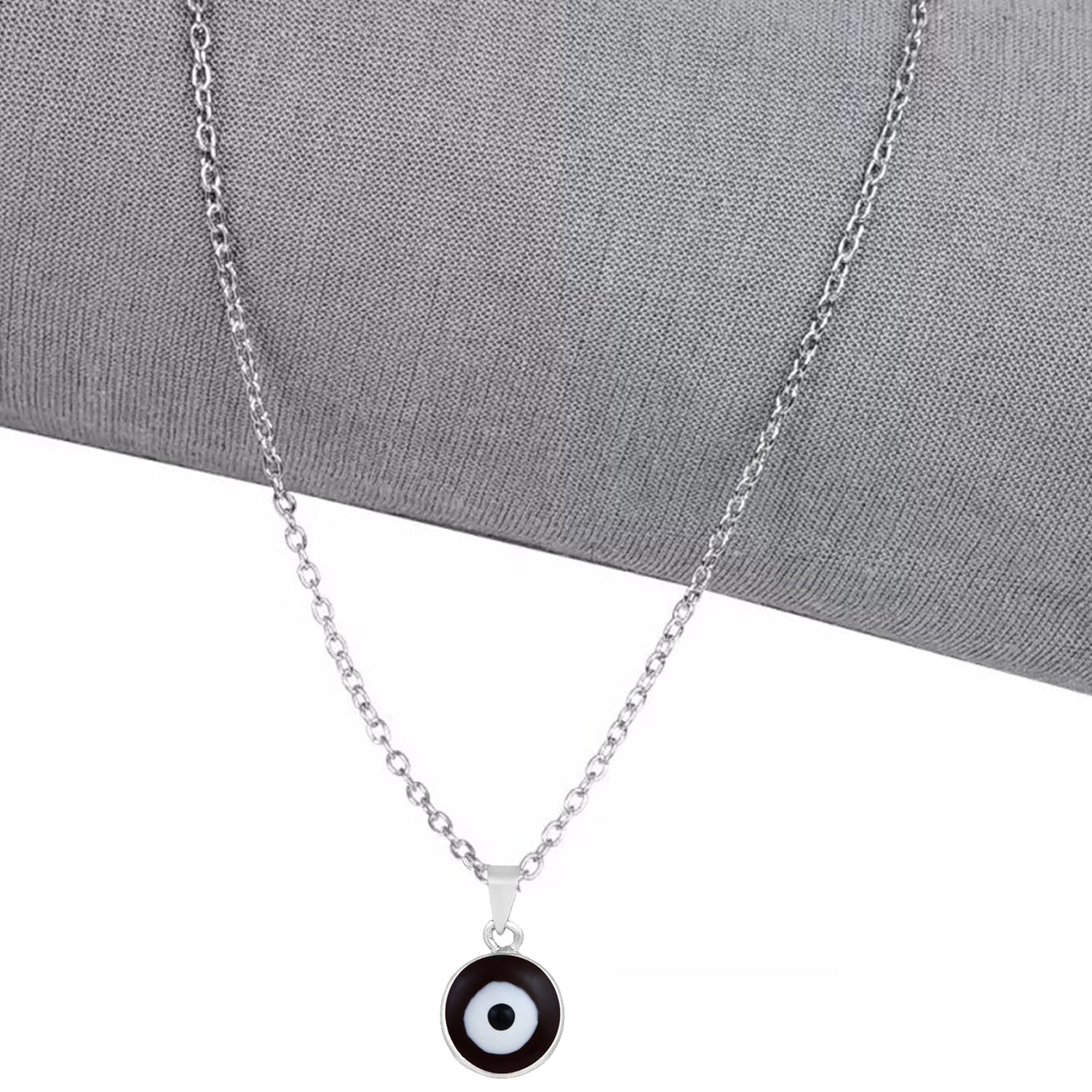 Meenakari Work Round Evil Eye Pendant with Chain