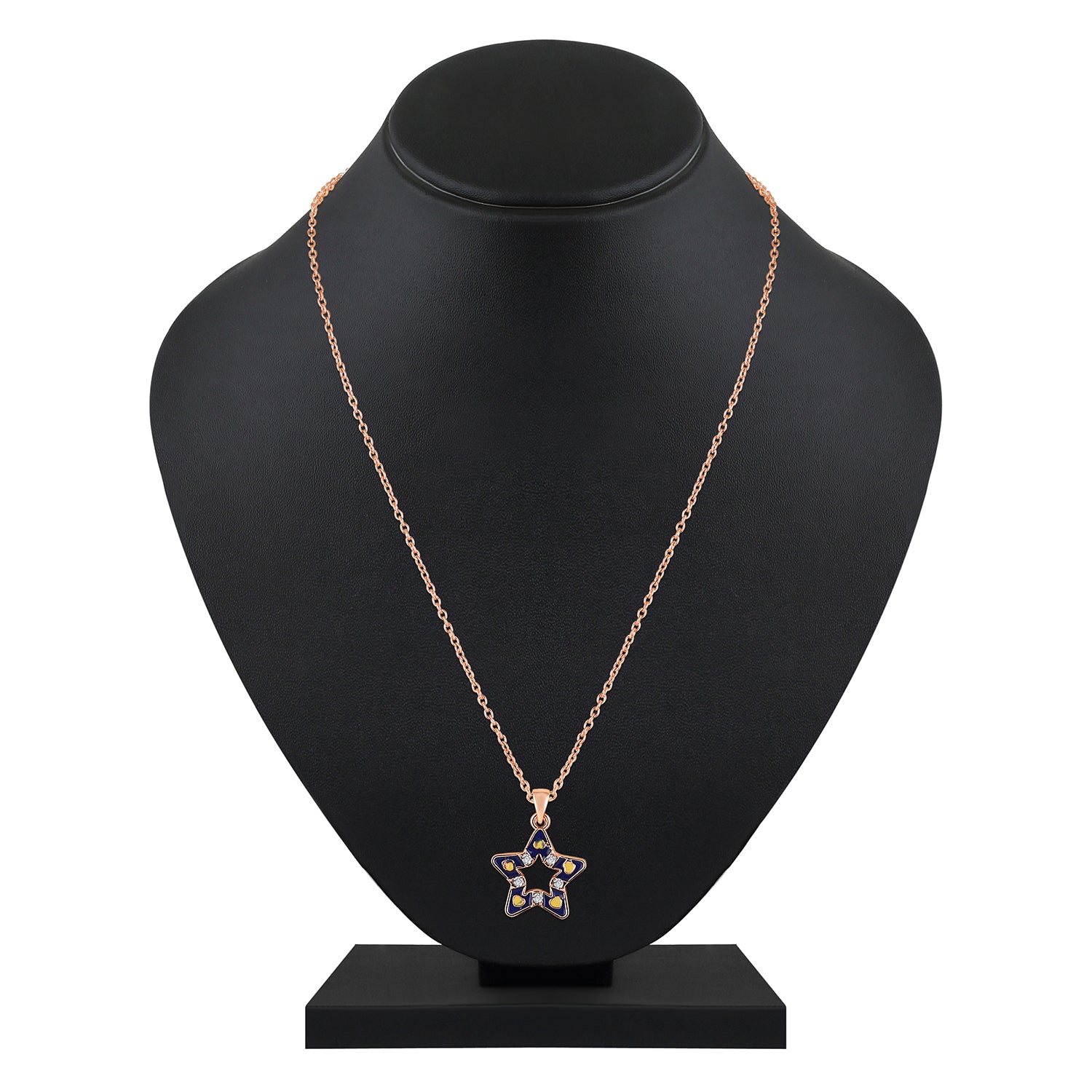 Red Meenakari Work and Crystals Star Necklace Pendant