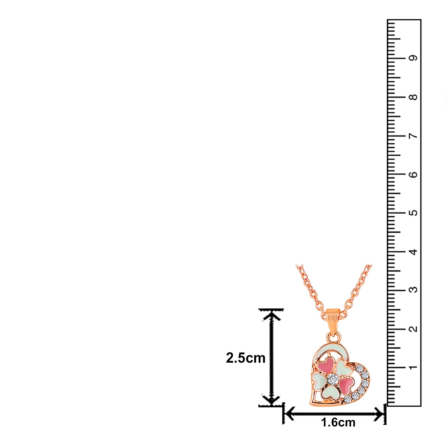 Purple Meenakari Work and Crystals Floral Heart Necklace Pendant