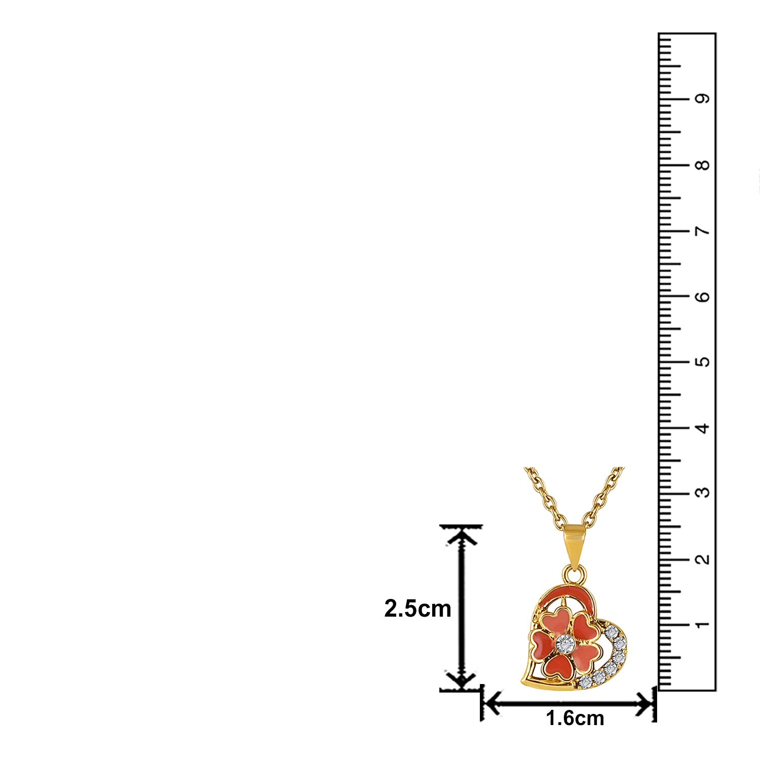 Purple Meenakari Work and Crystals Floral Heart Necklace Pendant