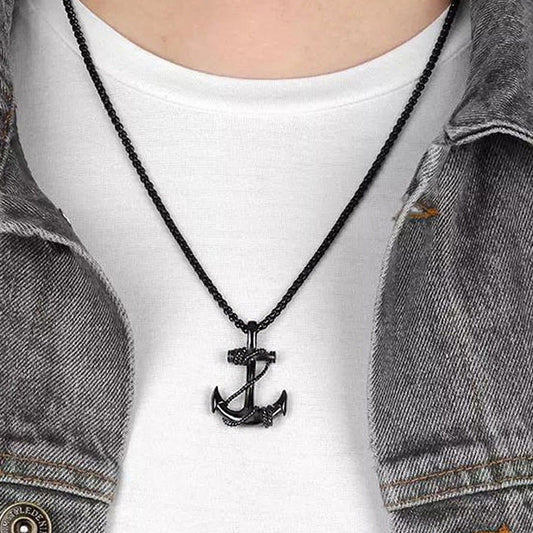 Unisex Sailor Anchor Pendant with Chain