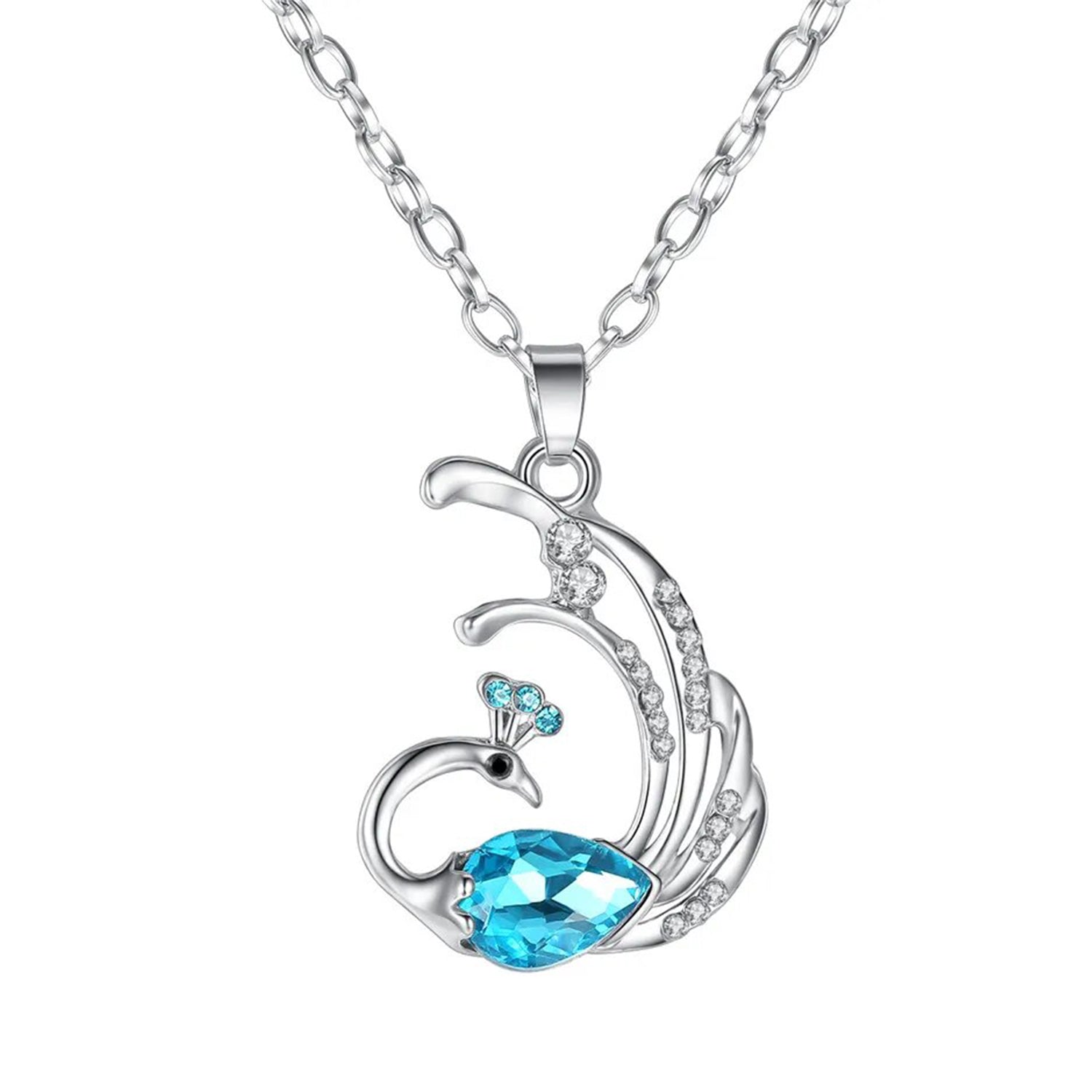 Dancing Peacock-Shaped Pendant Necklace