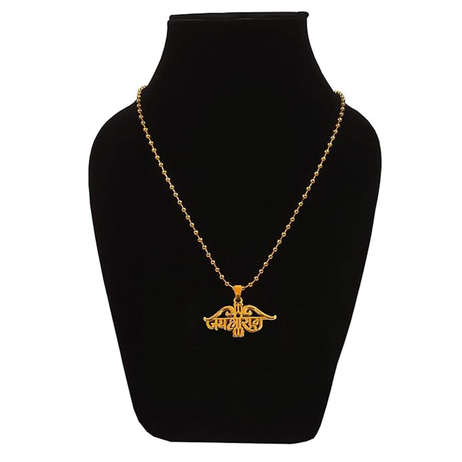 Jai Shri Ram Pendant Locket Necklace & Teen Baan Dhanush with Ball Chain
