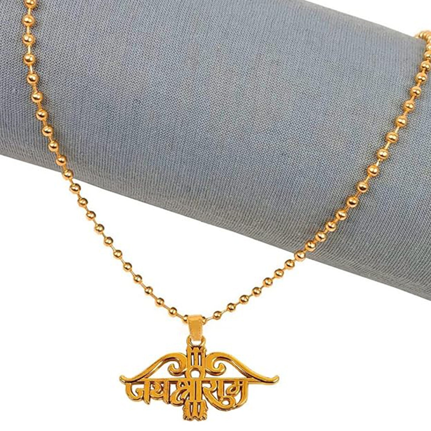 Jai Shri Ram Pendant Locket Necklace & Teen Baan Dhanush with Ball Chain