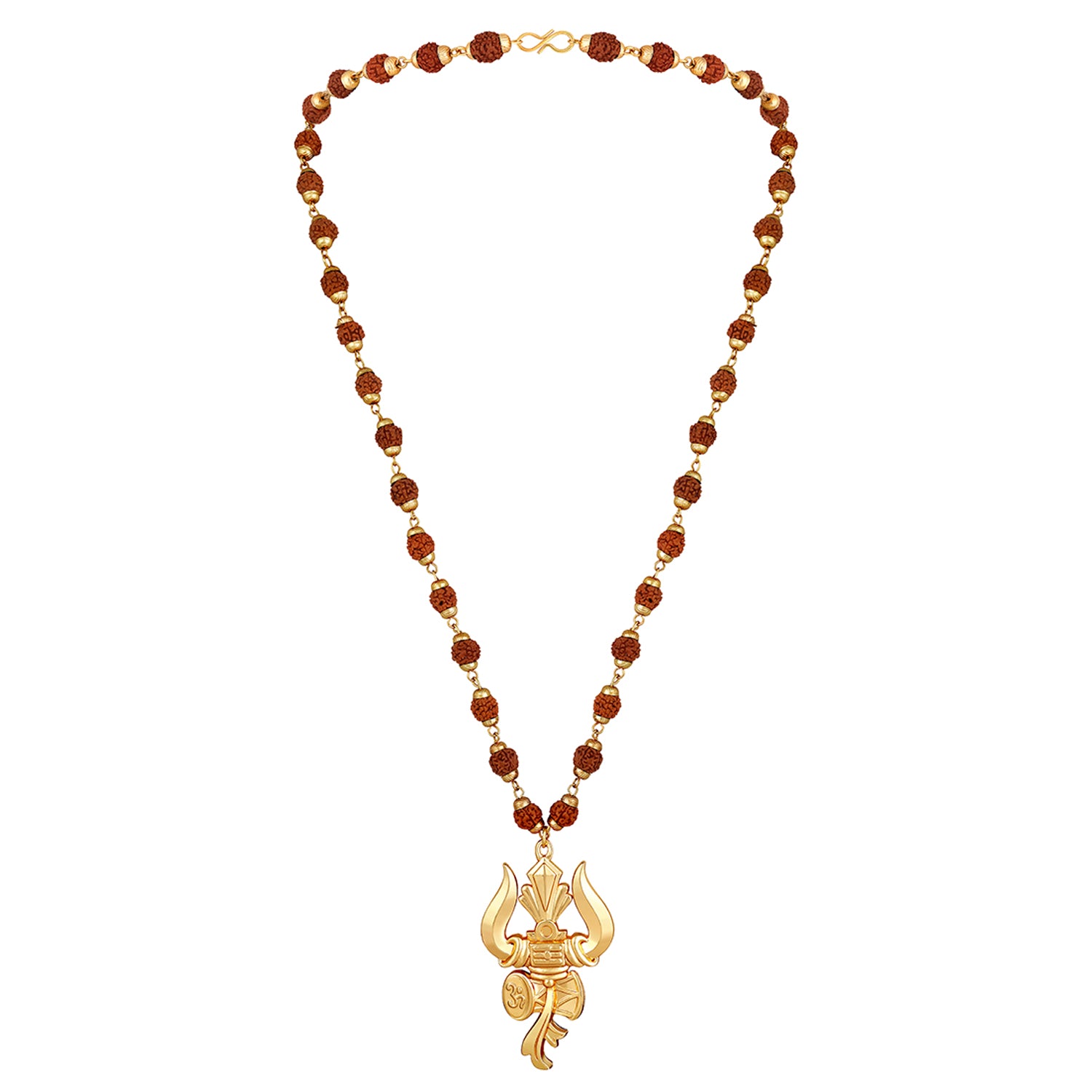 Lord Shiva Trishul & Damroo Pendant with Mala