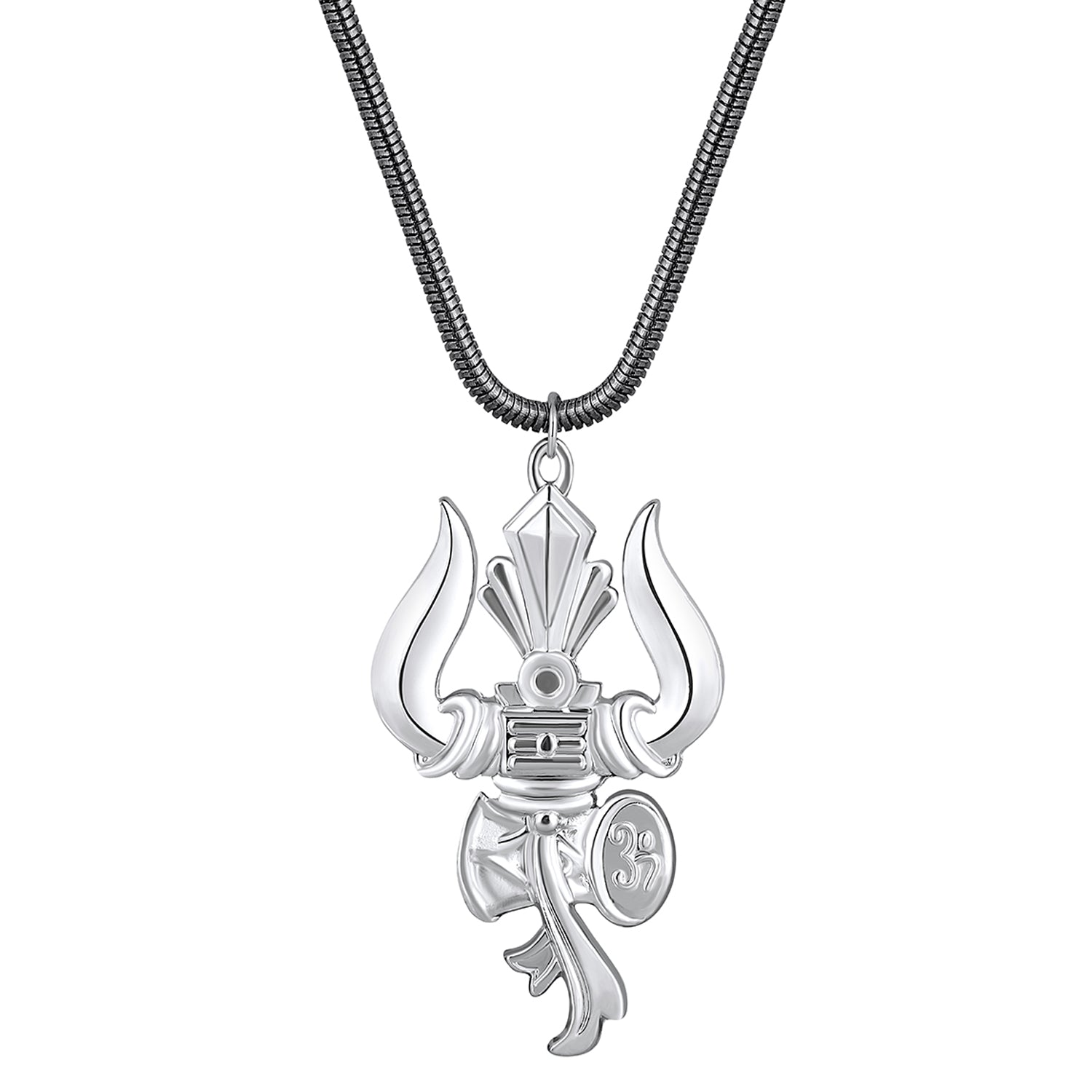 Lord Shiva Trishul & Damroo Pendant with Mala